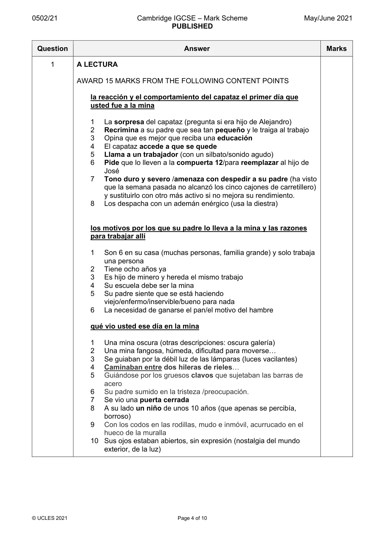 Mark scheme, page 4 of 10