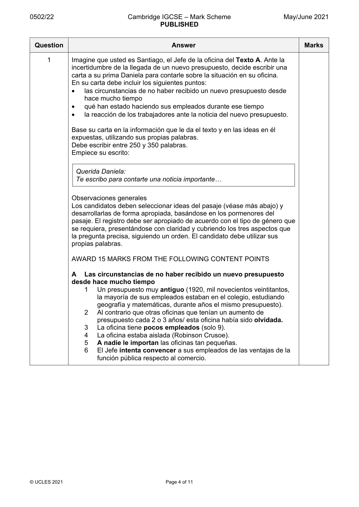 Mark scheme, page 4 of 11