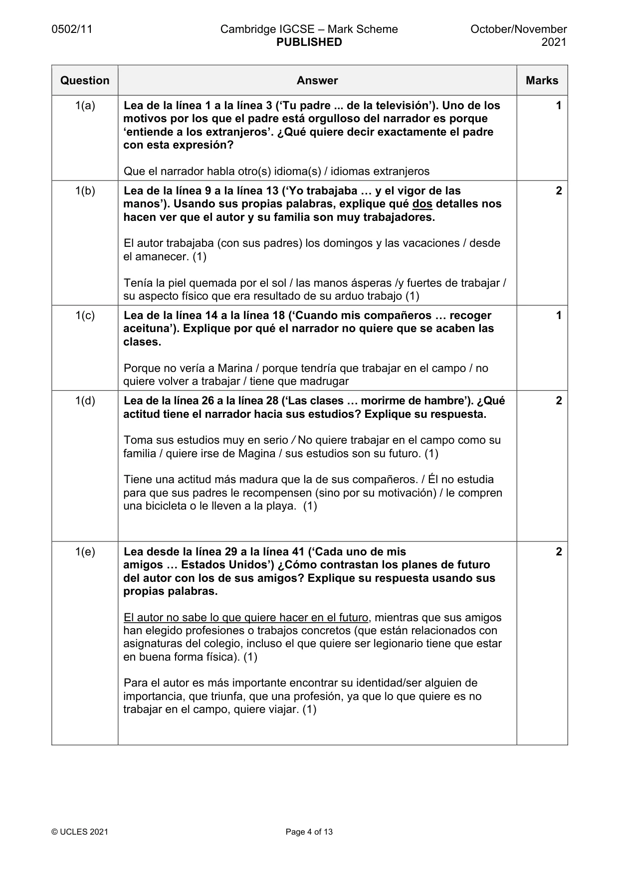 Mark scheme, page 4 of 13