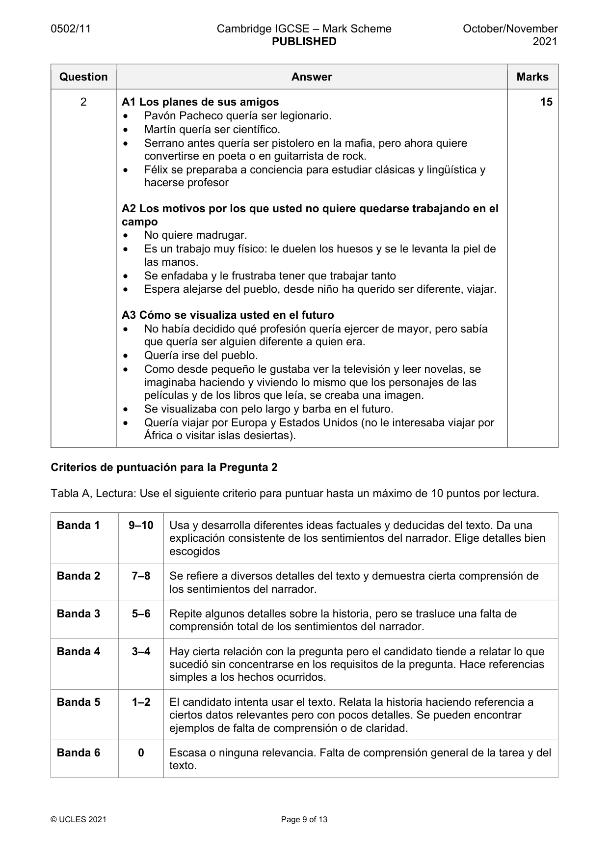 Mark scheme, page 9 of 13