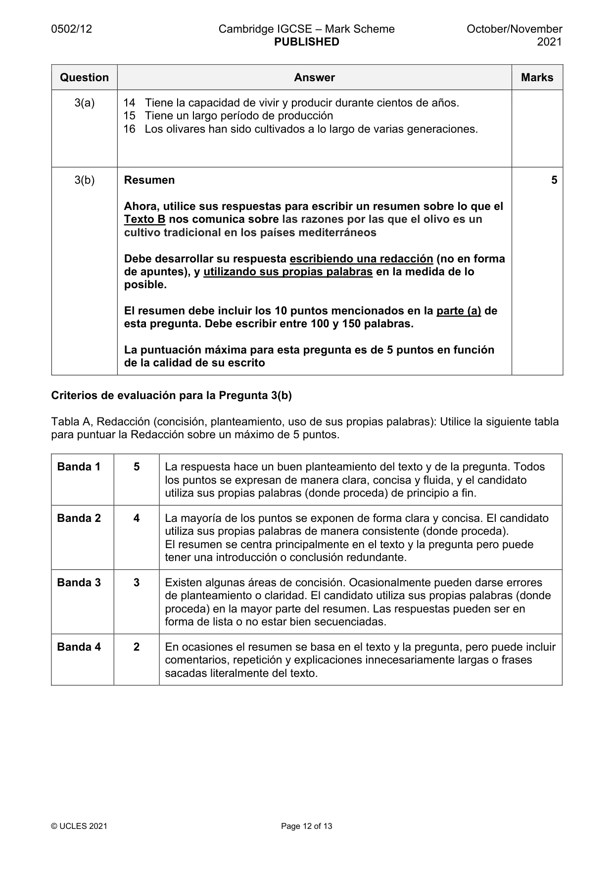 Mark scheme, page 12 of 13