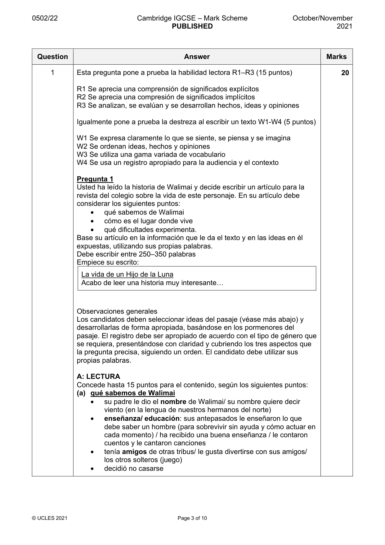 Mark scheme, page 3 of 10
