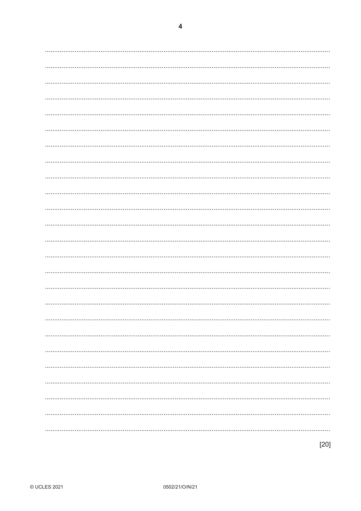 Cambridge IGCSE Spanish - First Language 0502 2021 Oct/Nov Paper 2 · Variant 1 question paper, page 4 of 12