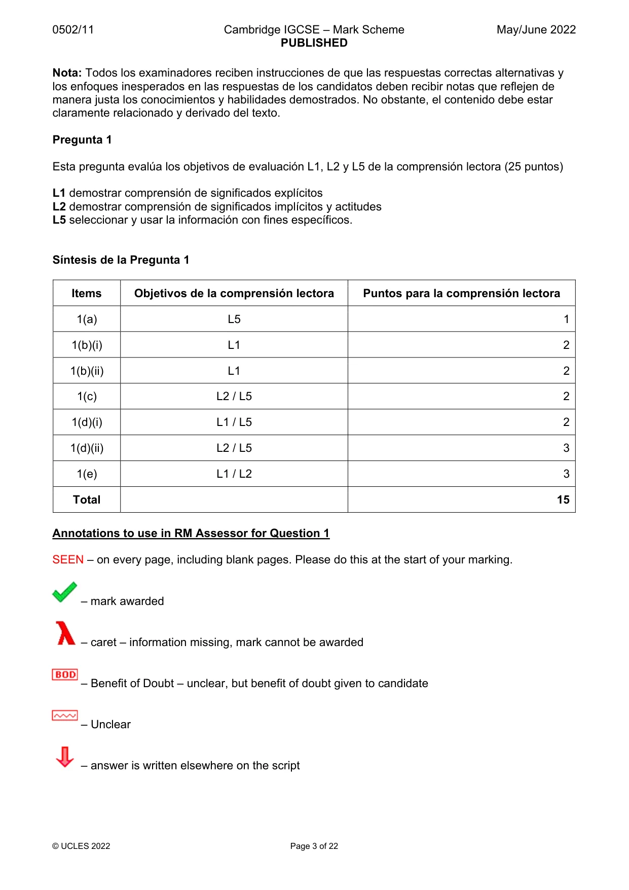 Mark scheme, page 3 of 22