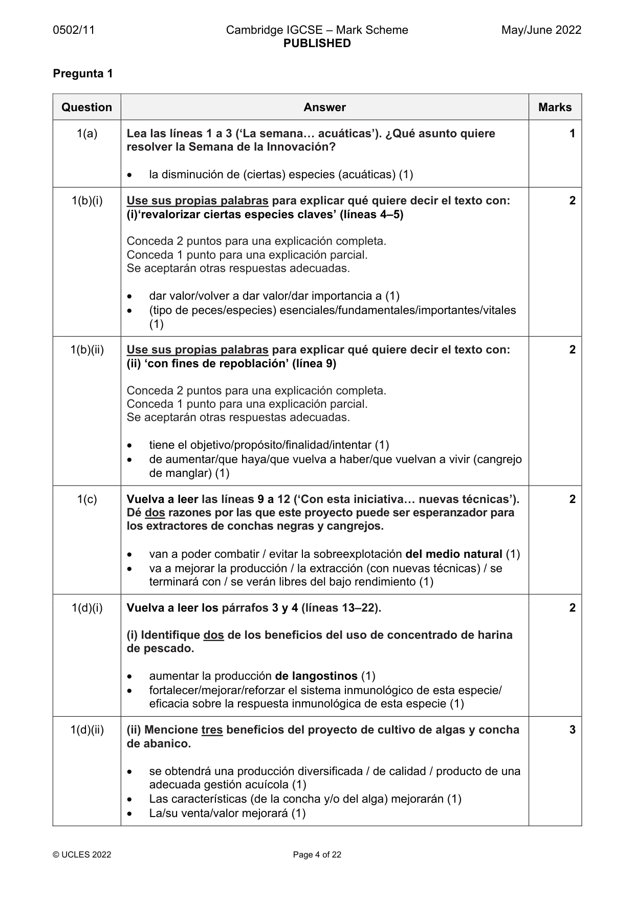 Mark scheme, page 4 of 22
