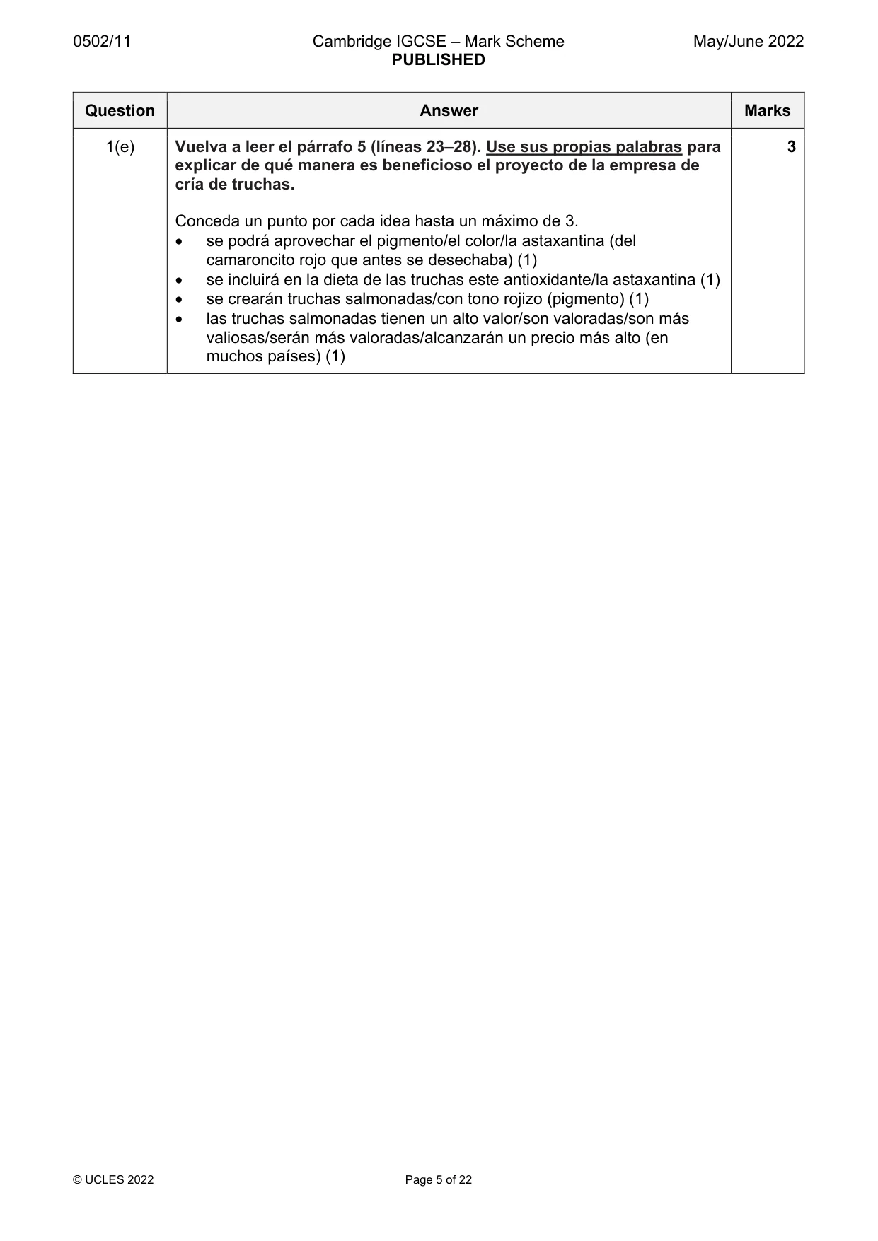 Mark scheme, page 5 of 22
