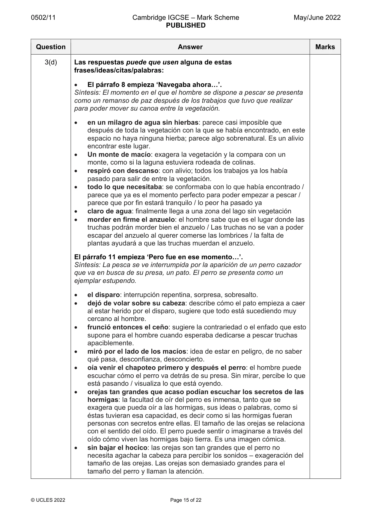 Mark scheme, page 15 of 22
