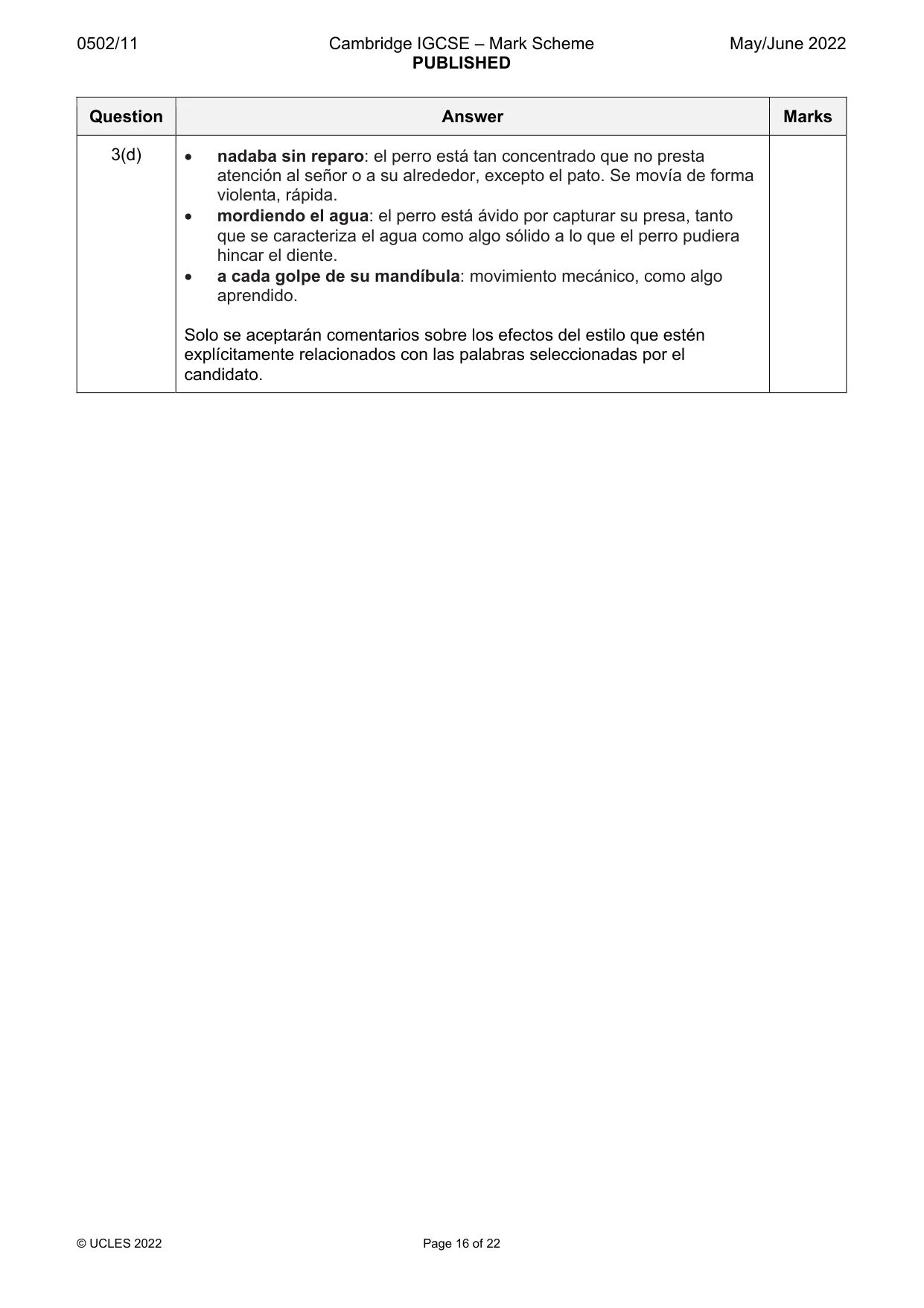Mark scheme, page 16 of 22