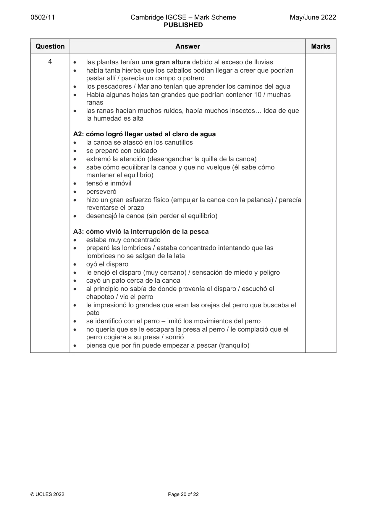 Mark scheme, page 20 of 22