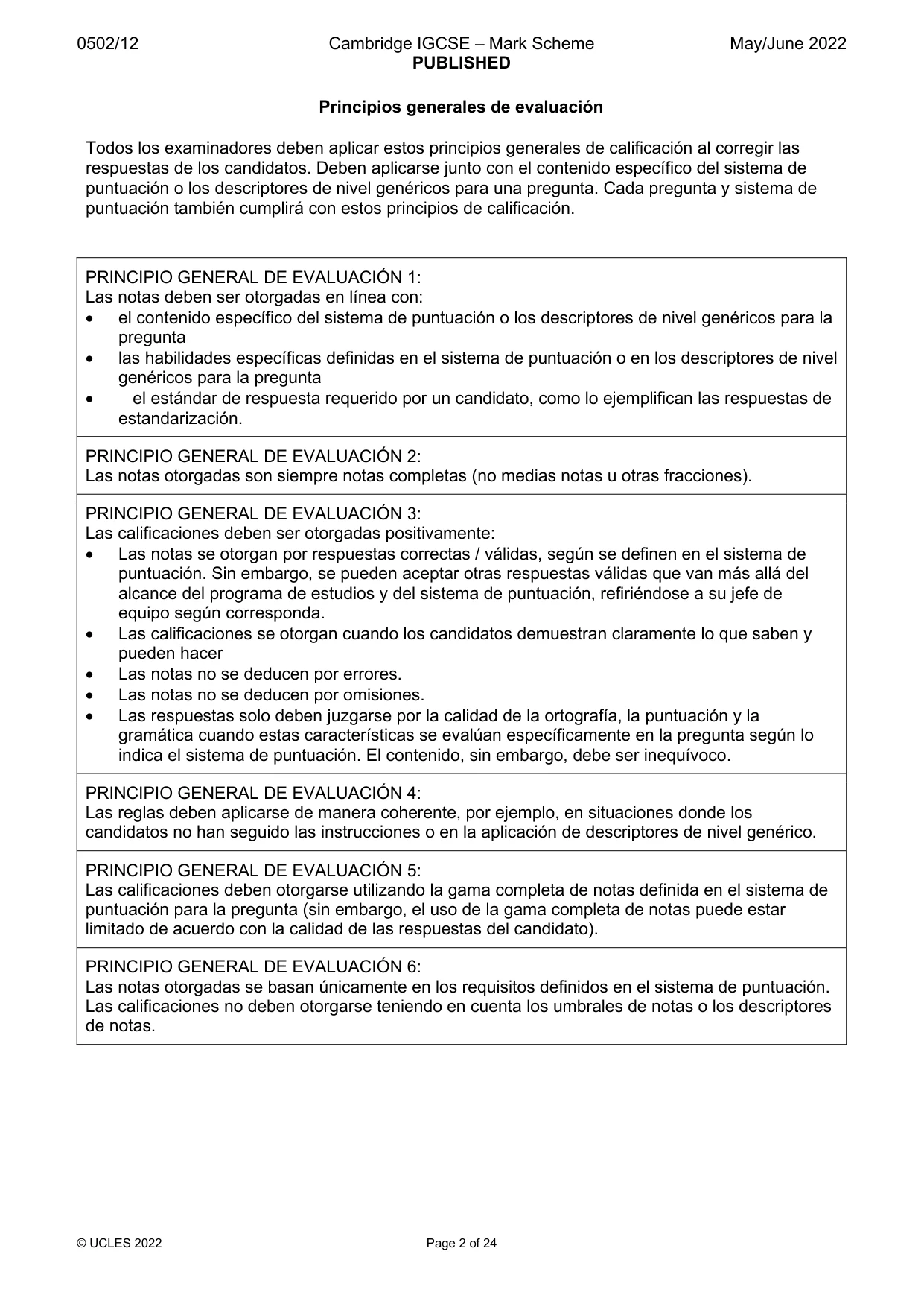 Mark scheme, page 2 of 24