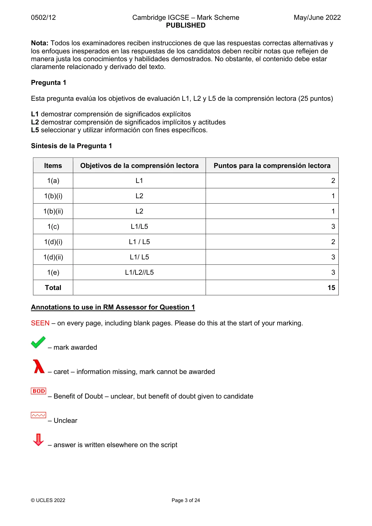 Mark scheme, page 3 of 24