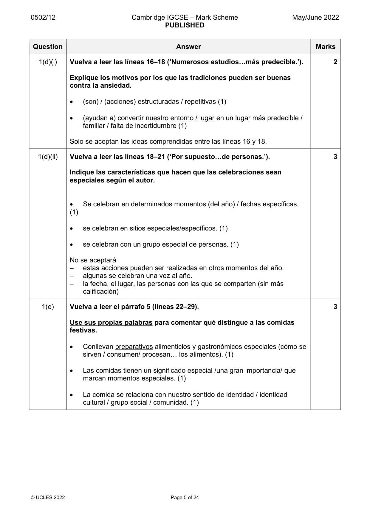 Mark scheme, page 5 of 24