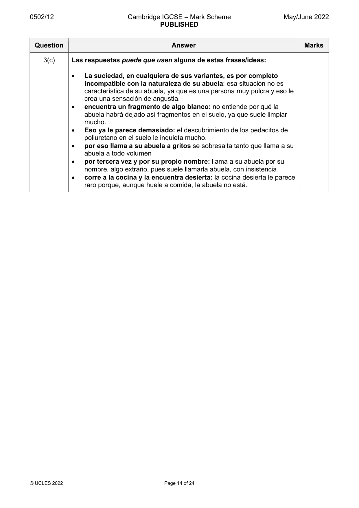 Mark scheme, page 14 of 24