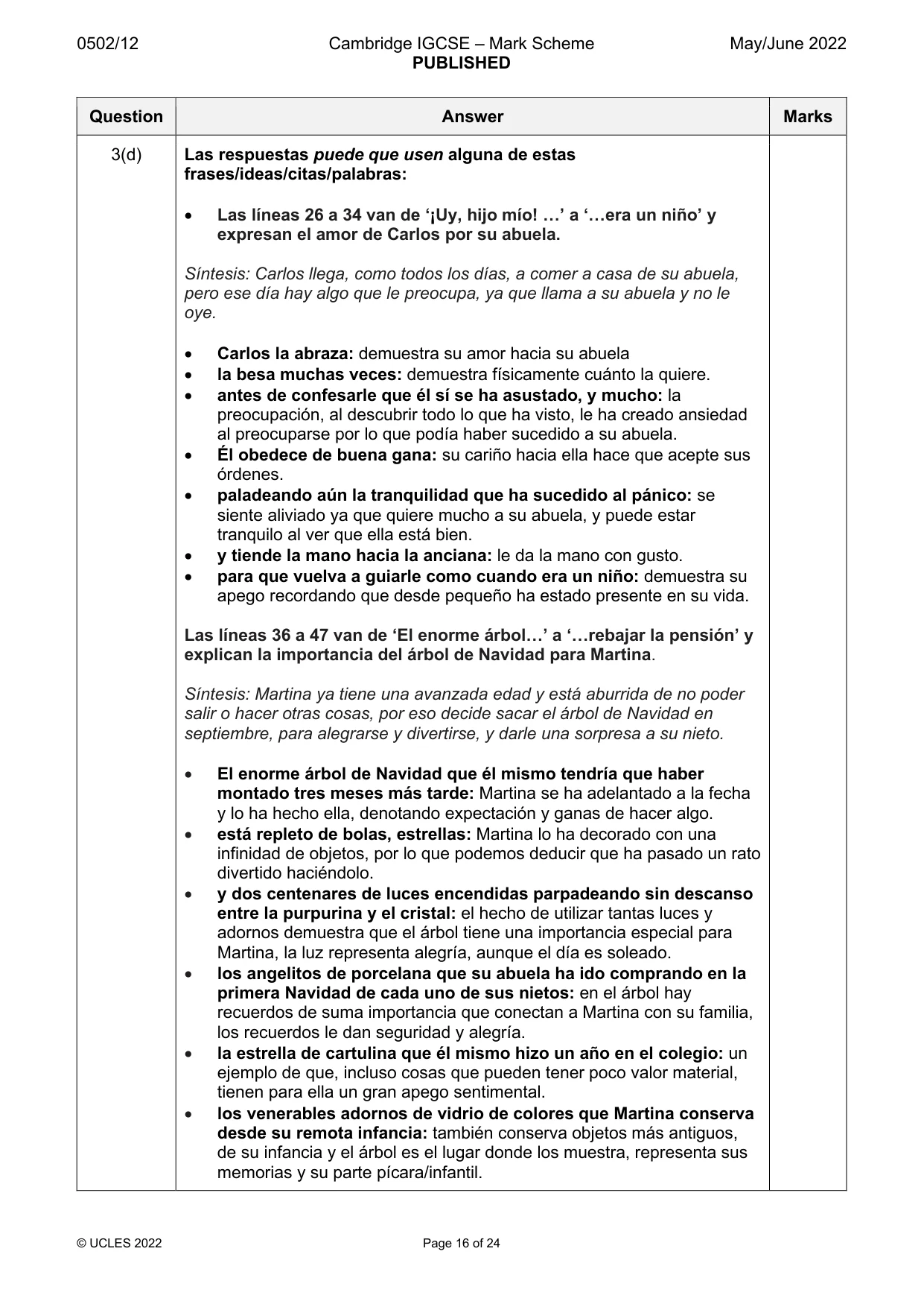 Mark scheme, page 16 of 24