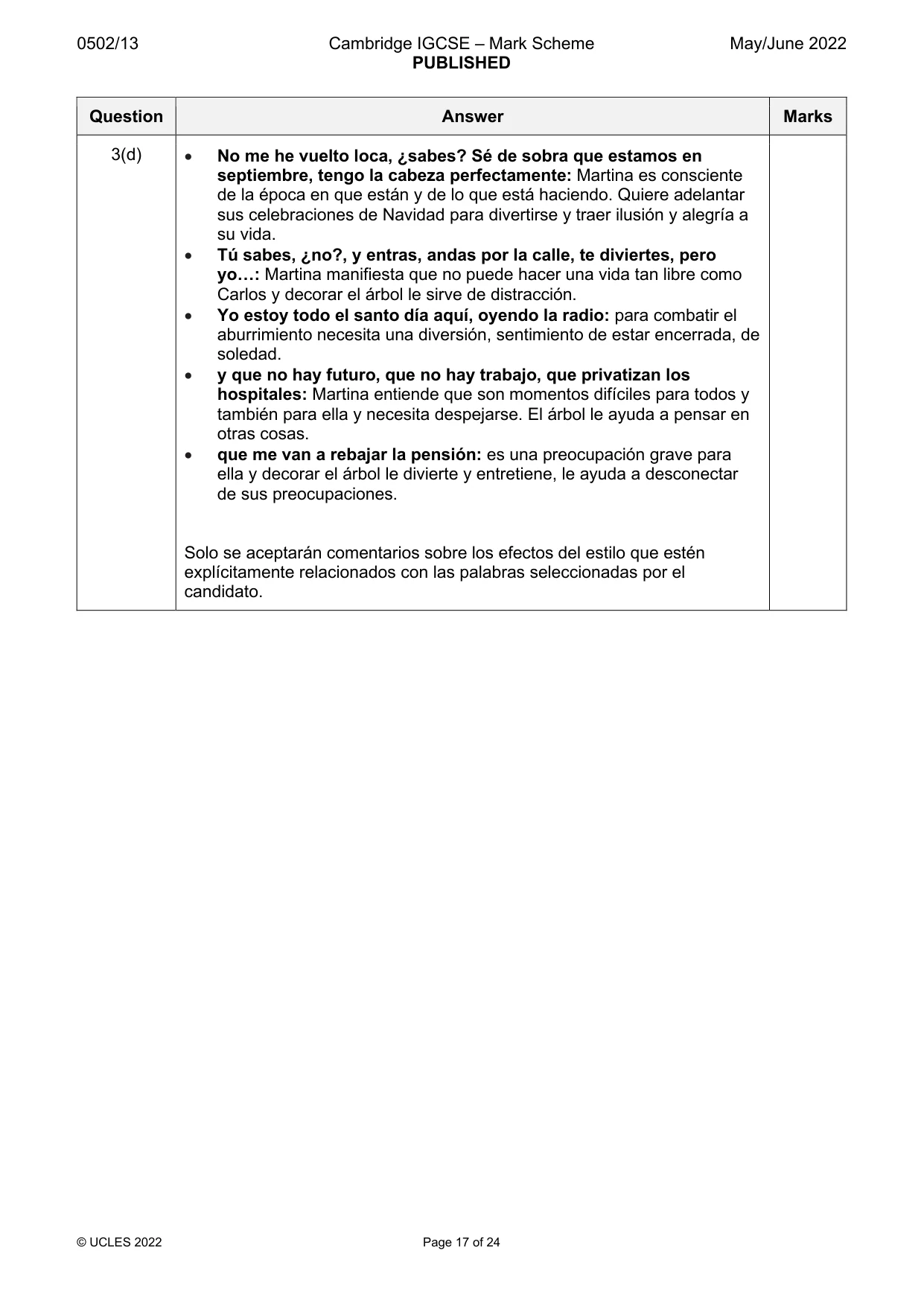 Mark scheme, page 17 of 24