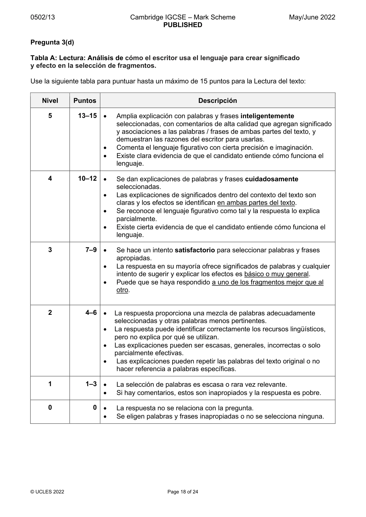 Mark scheme, page 18 of 24