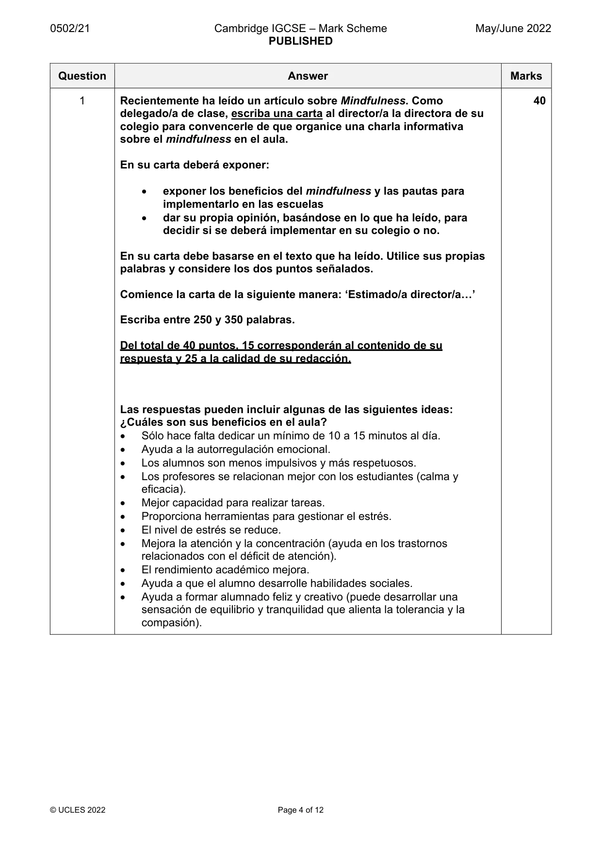 Mark scheme, page 4 of 12