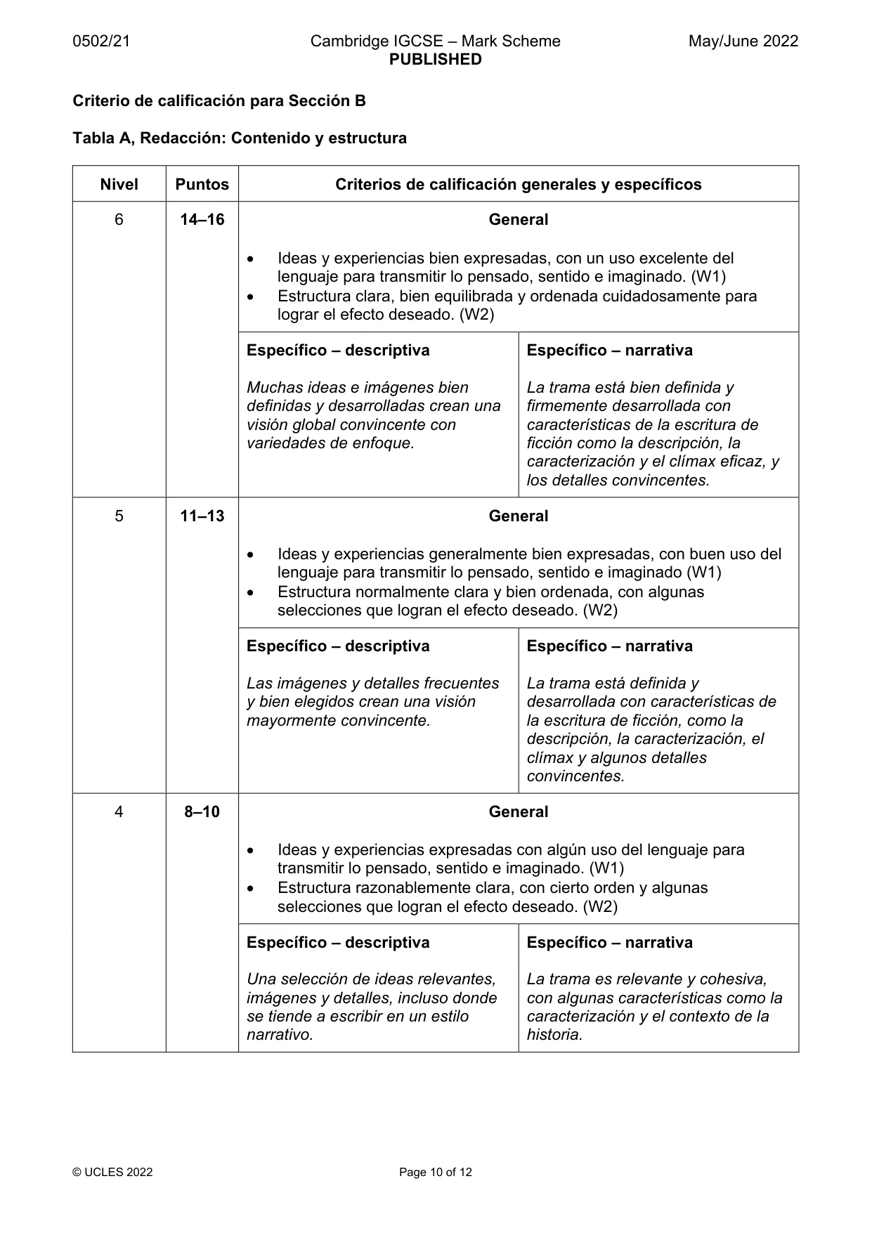 Mark scheme, page 10 of 12