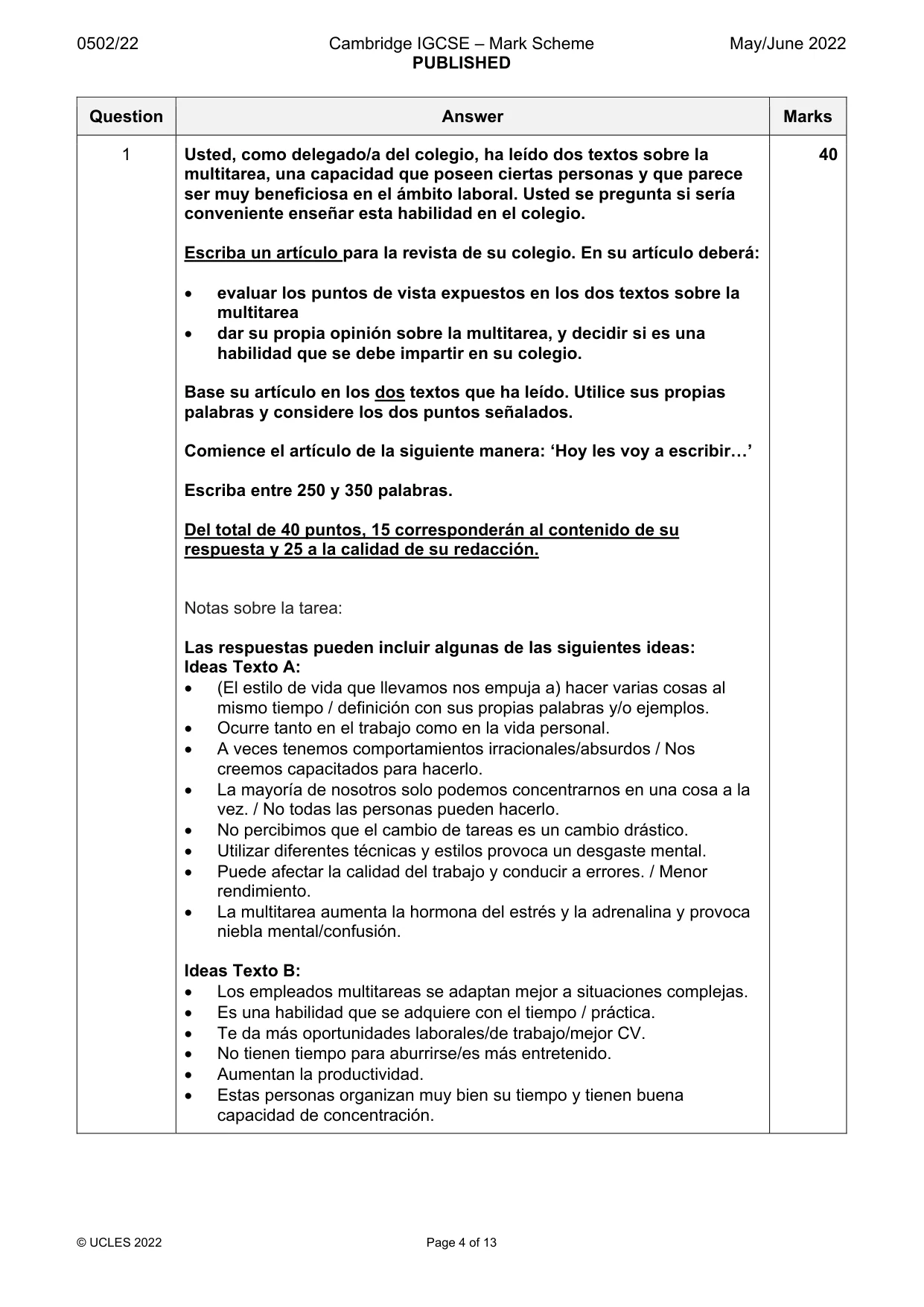 Mark scheme, page 4 of 13