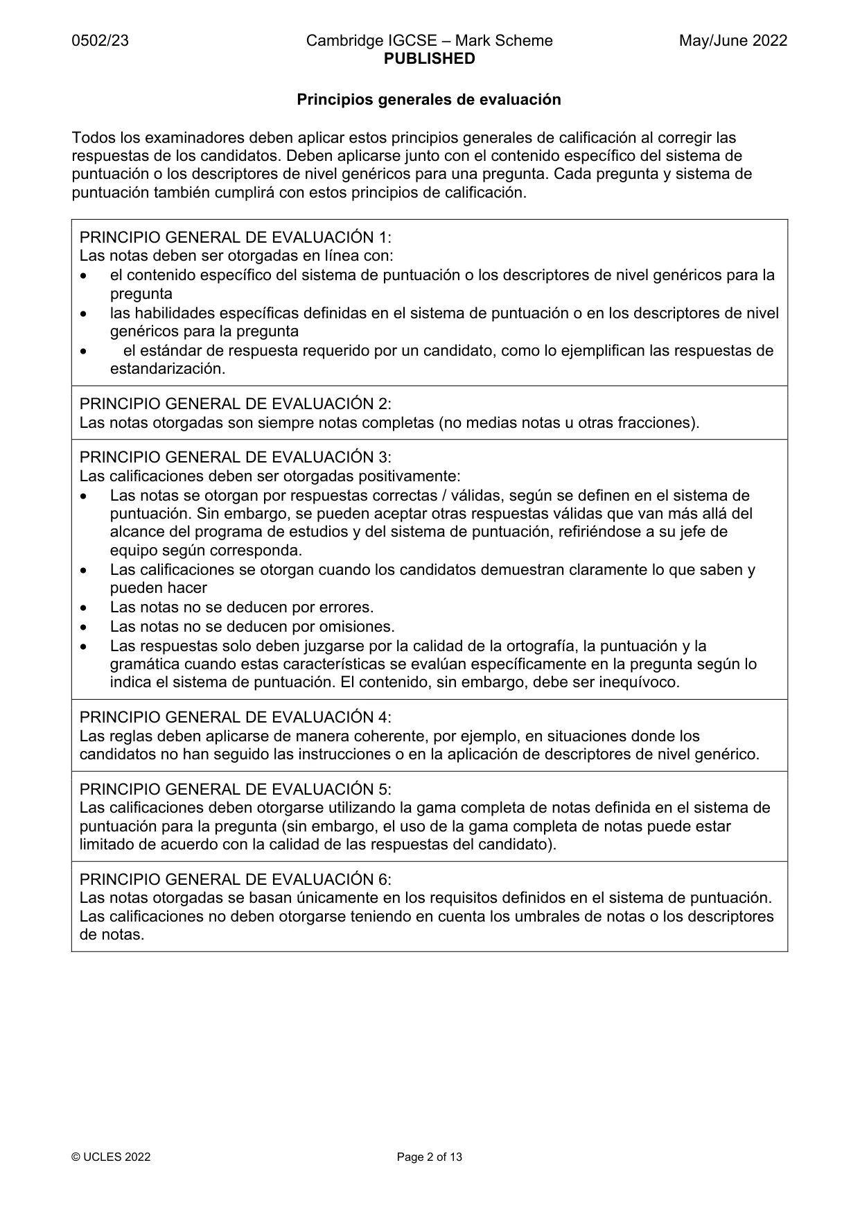 Mark scheme, page 2 of 13