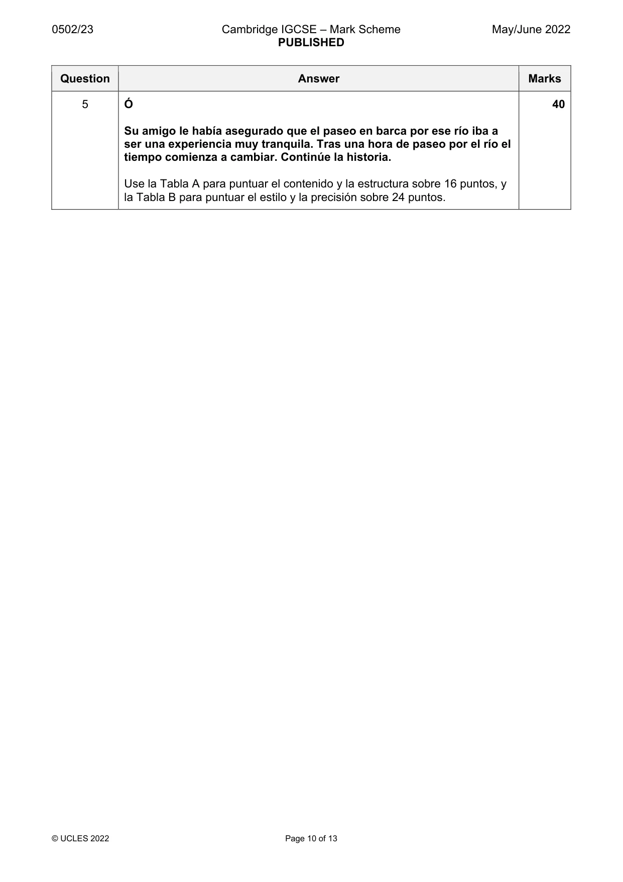 Mark scheme, page 10 of 13