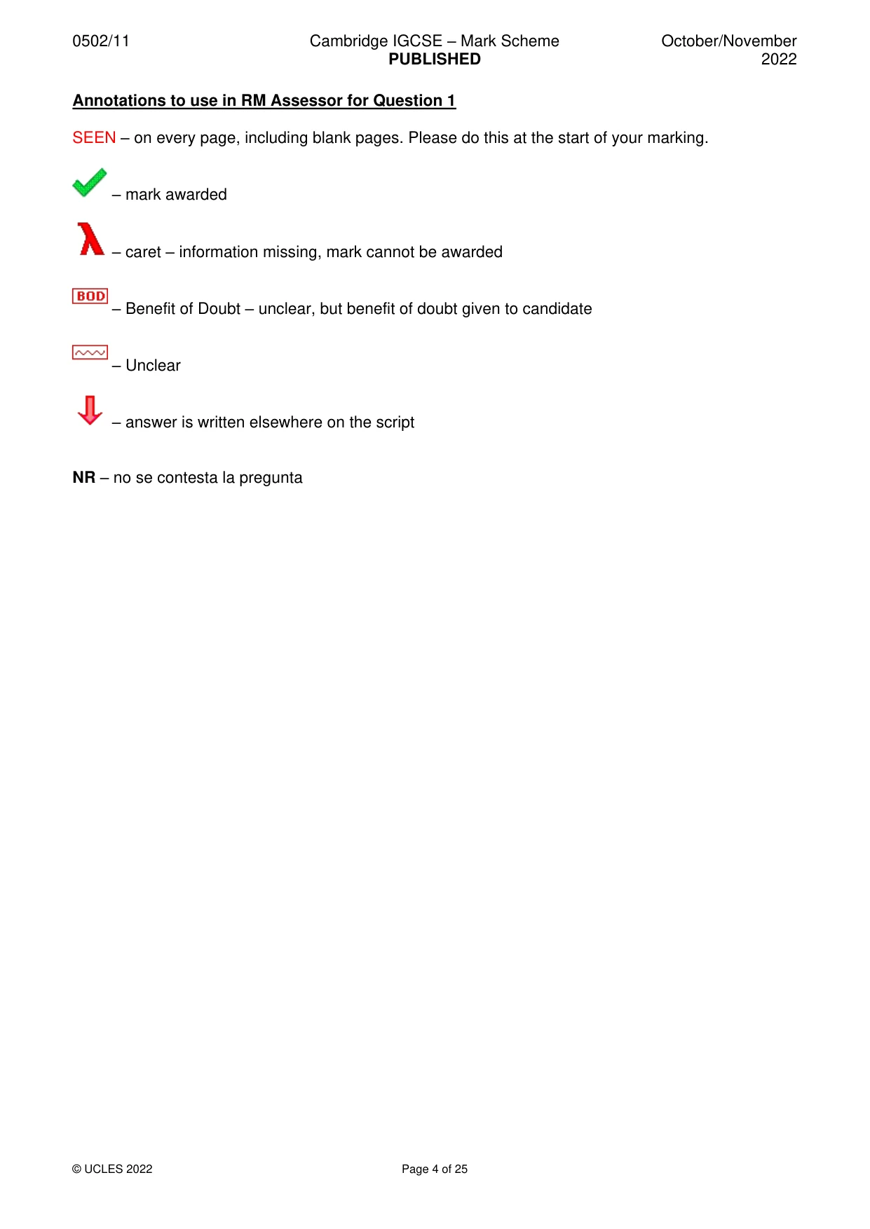 Mark scheme, page 4 of 25