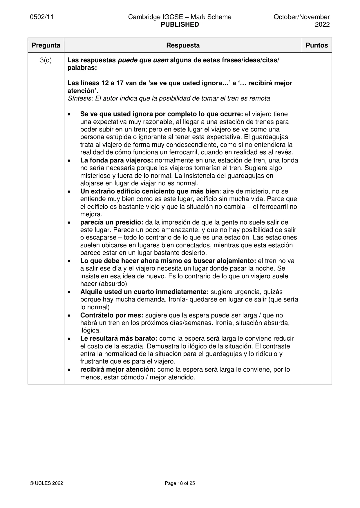 Mark scheme, page 18 of 25