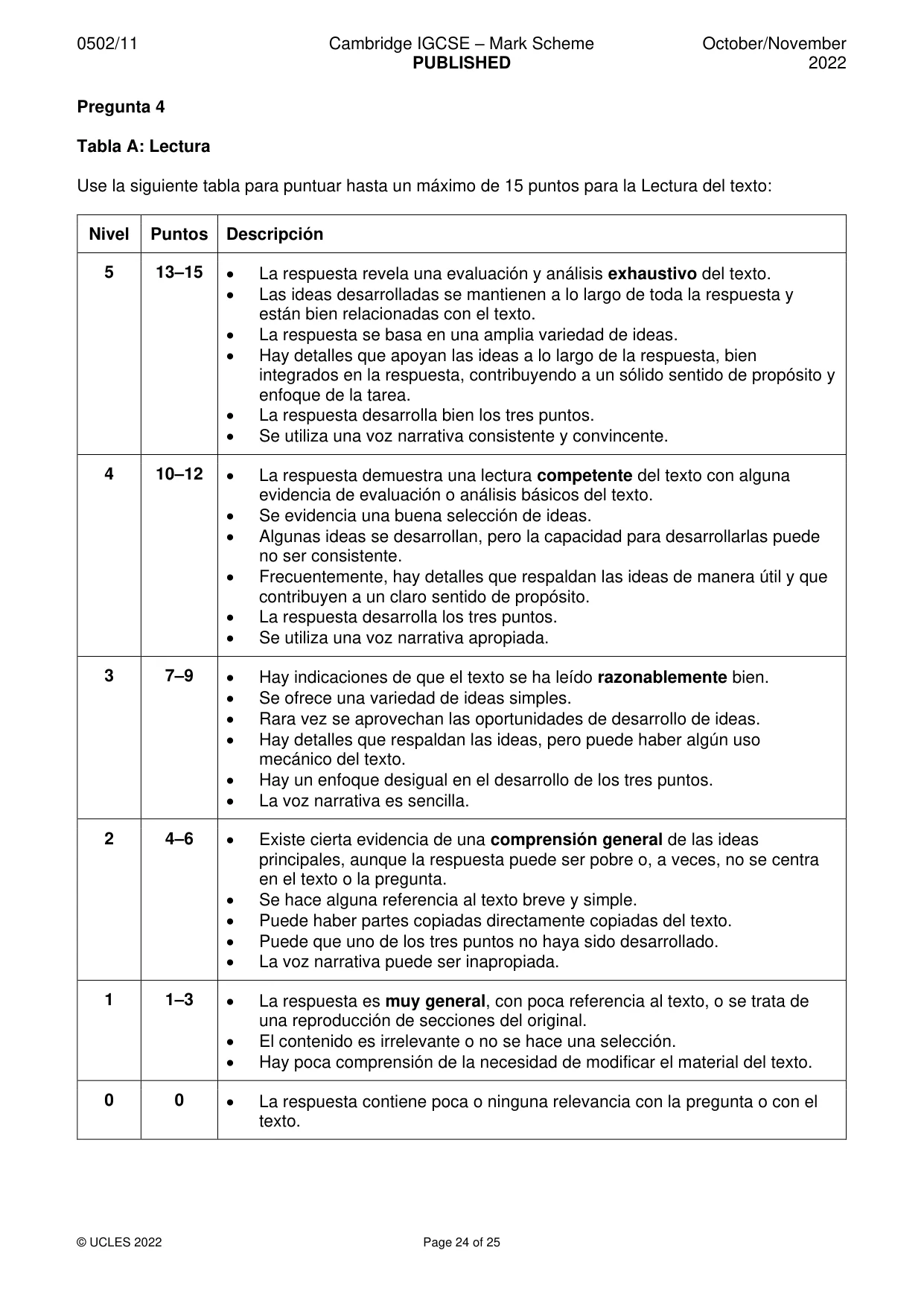 Mark scheme, page 24 of 25