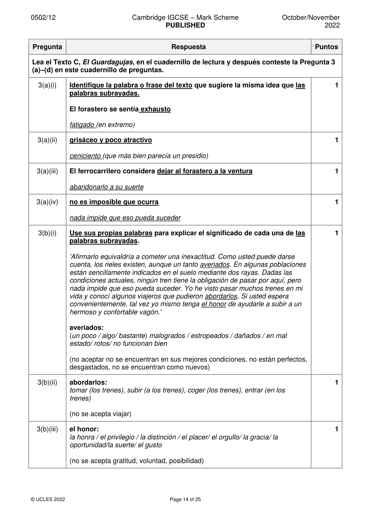 Mark scheme, page 14 of 25