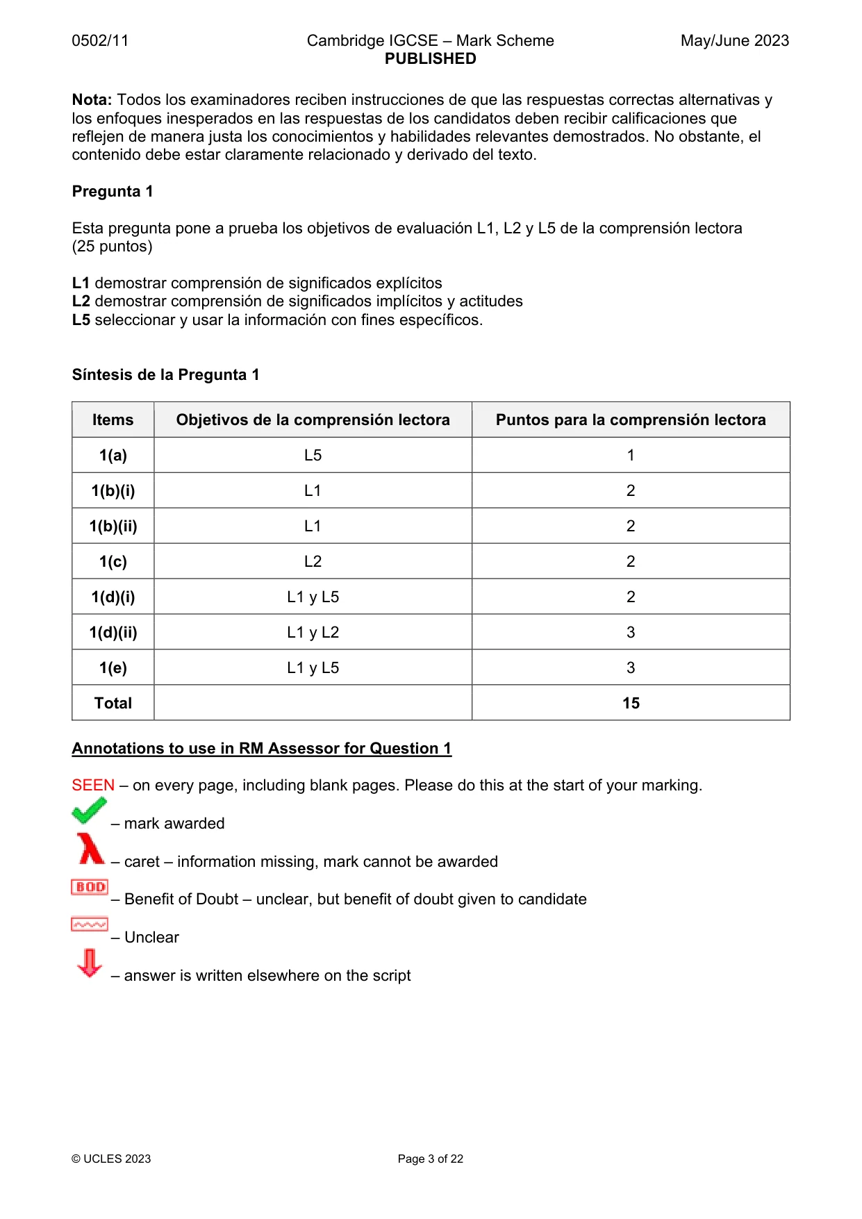 Mark scheme, page 3 of 22