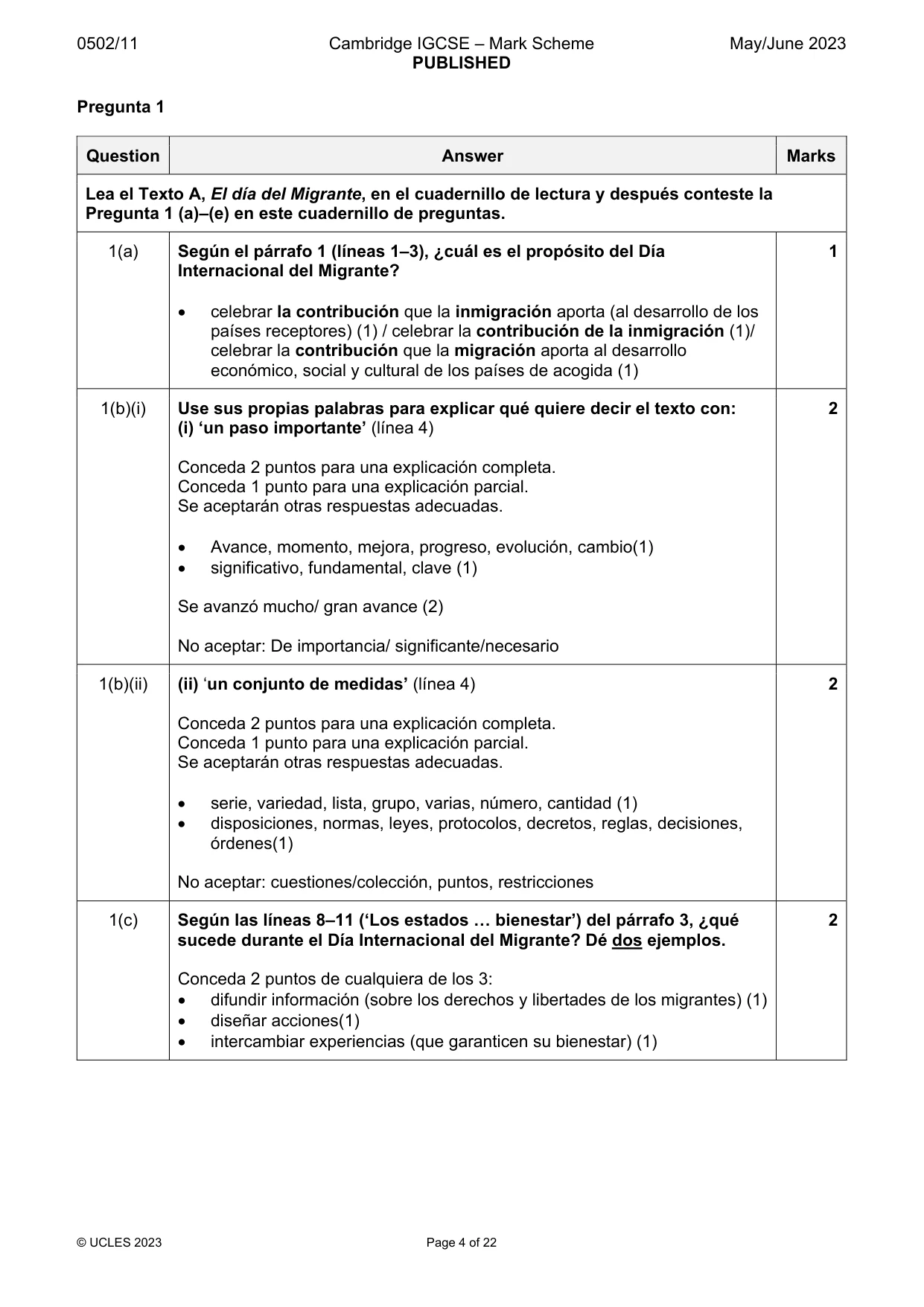 Mark scheme, page 4 of 22