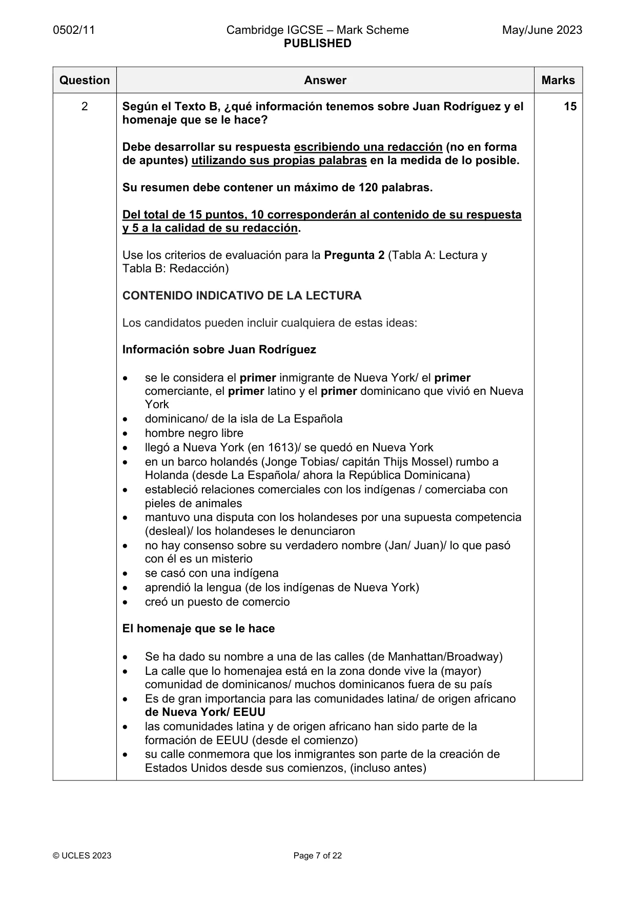 Mark scheme, page 7 of 22