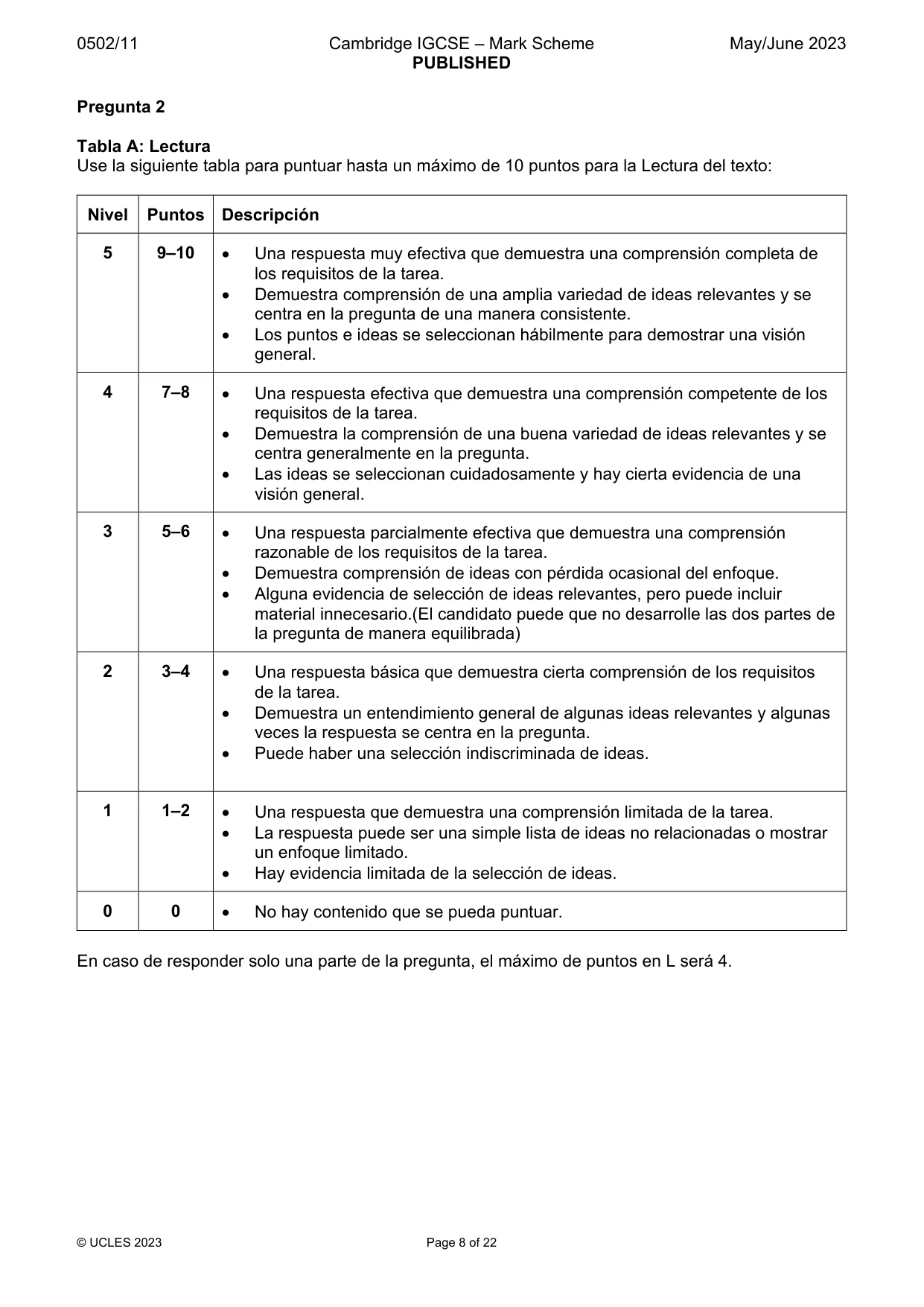 Mark scheme, page 8 of 22