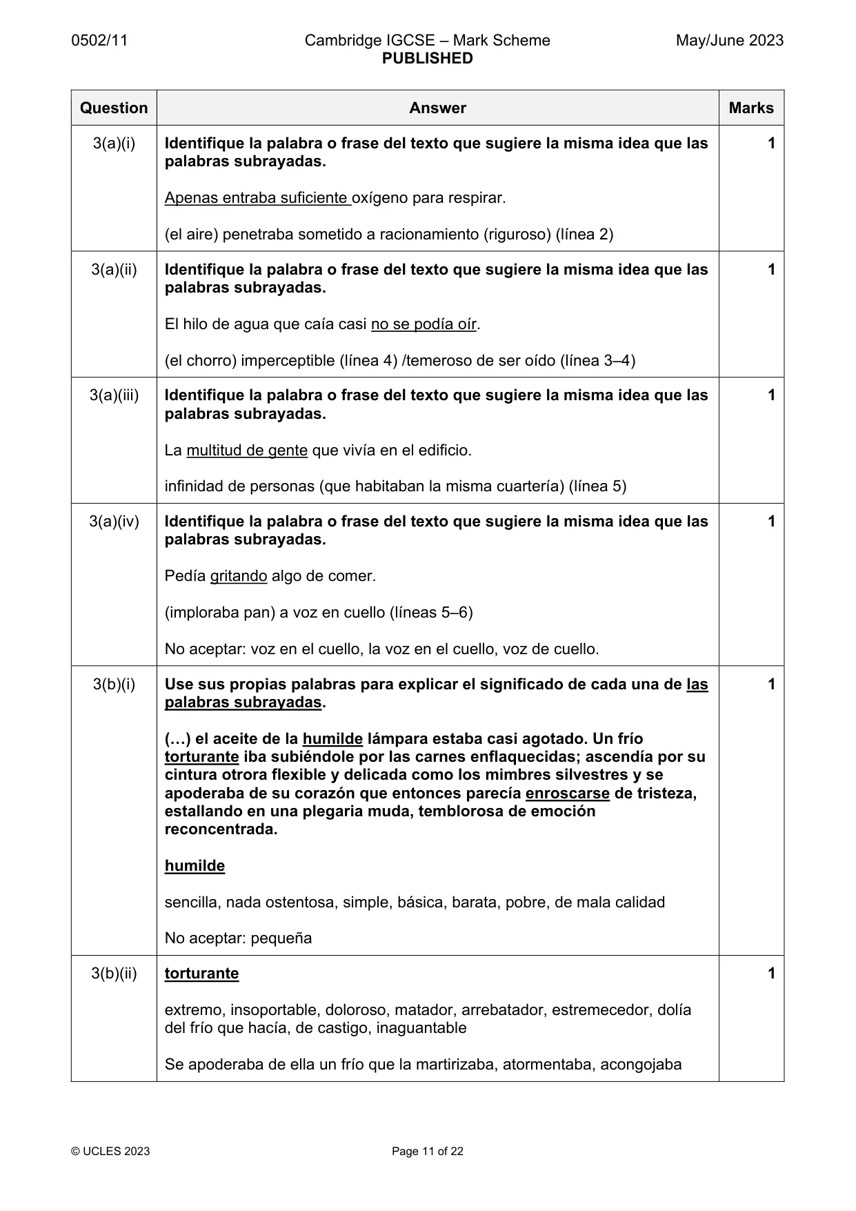 Mark scheme, page 11 of 22