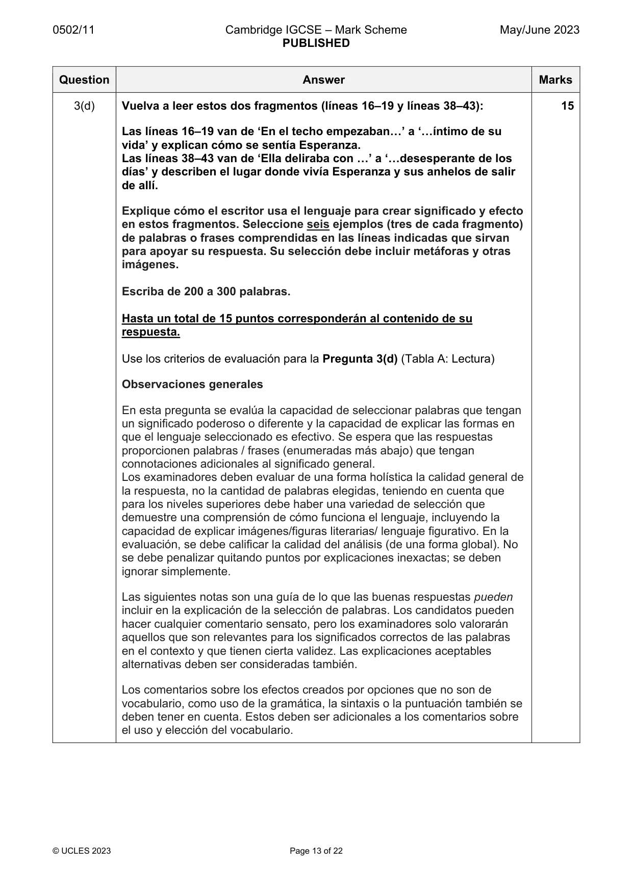Mark scheme, page 13 of 22