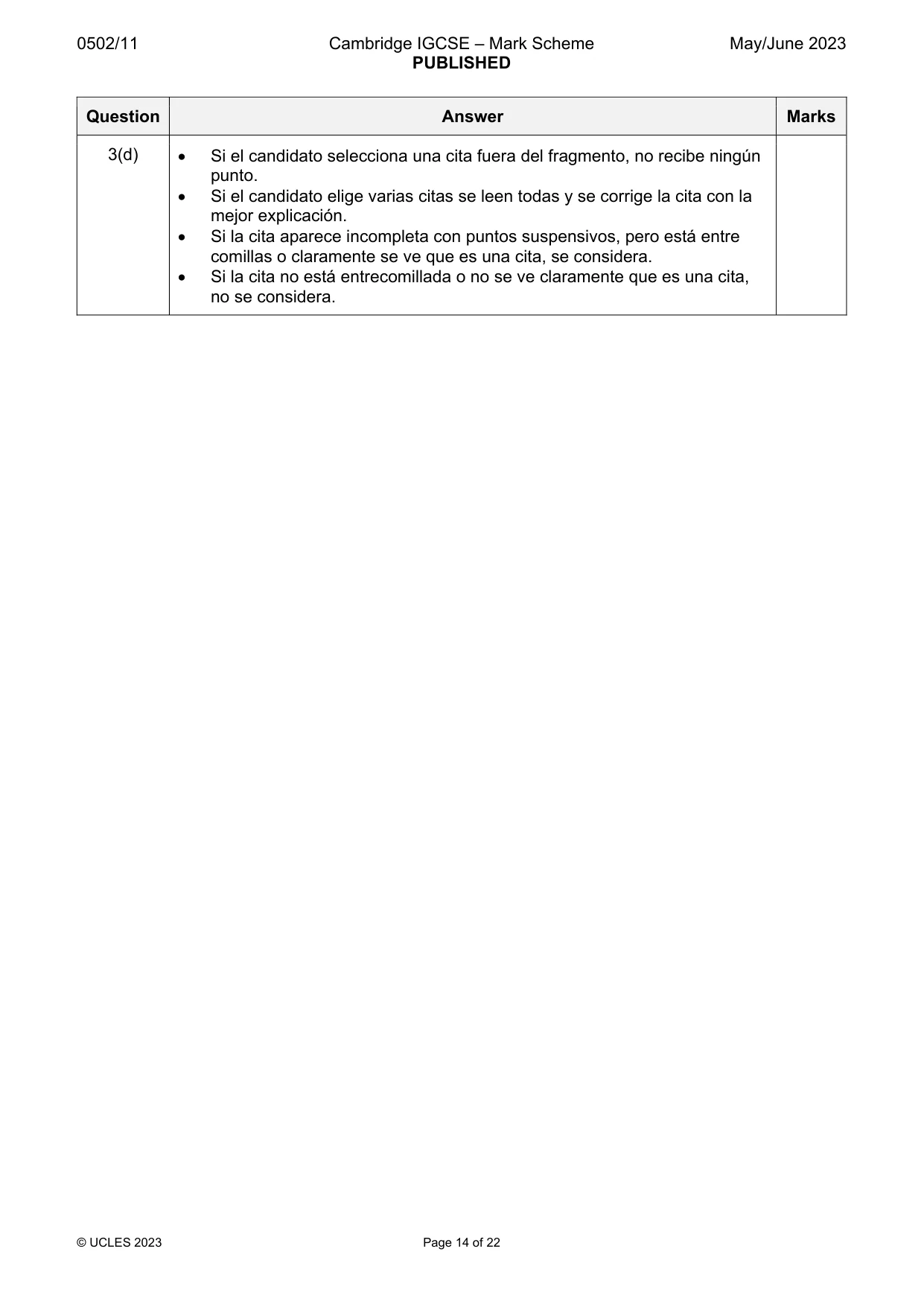 Mark scheme, page 14 of 22
