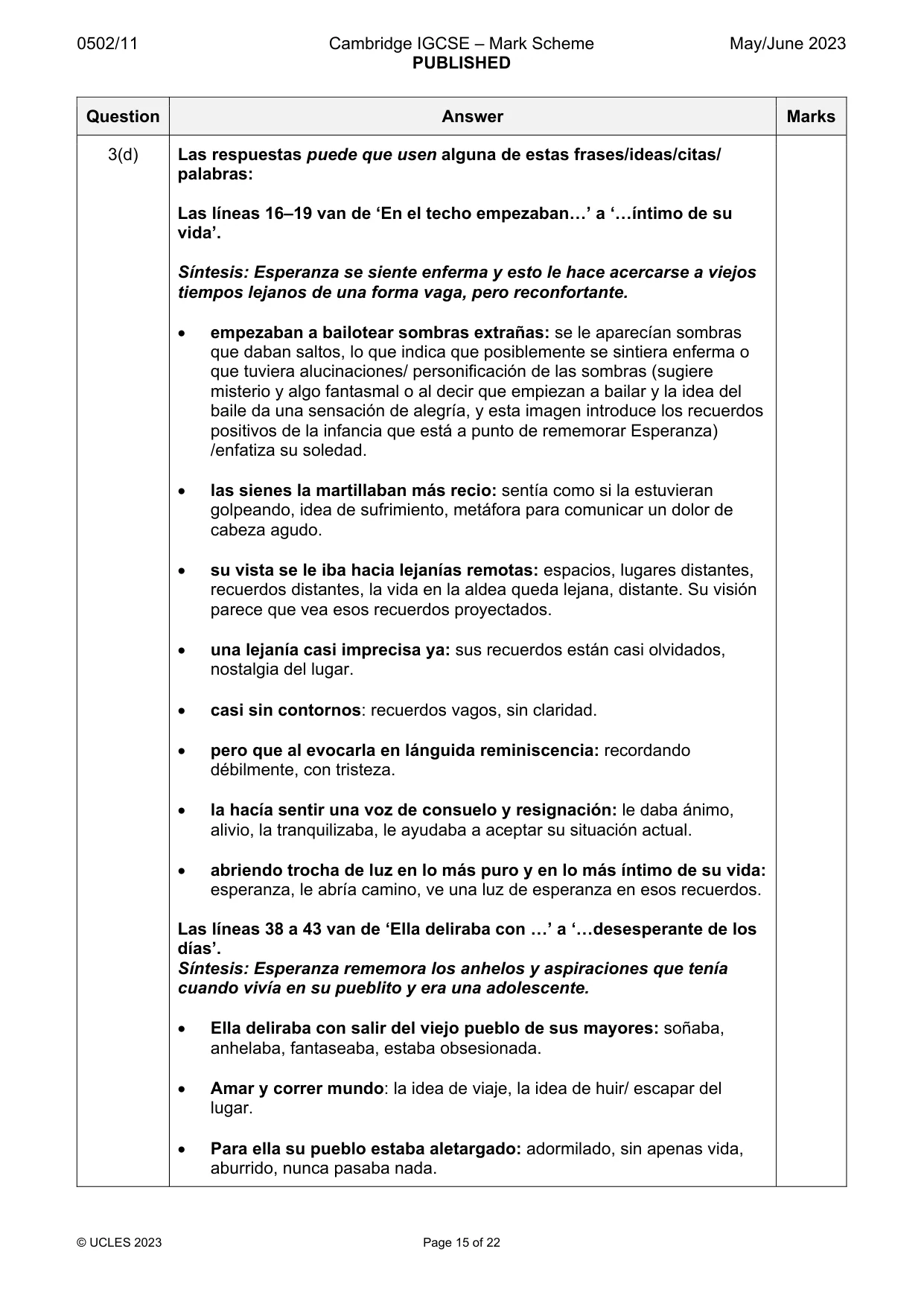 Mark scheme, page 15 of 22