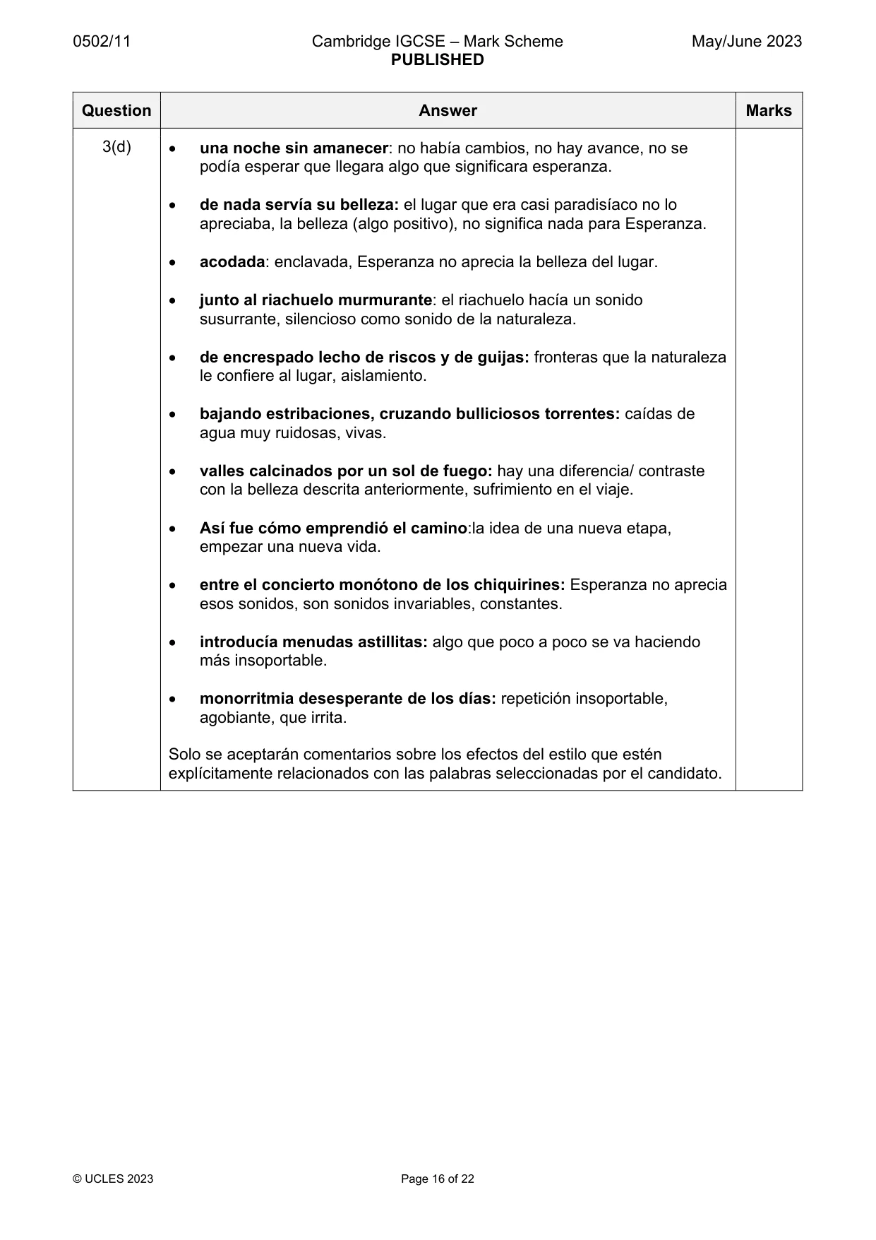 Mark scheme, page 16 of 22