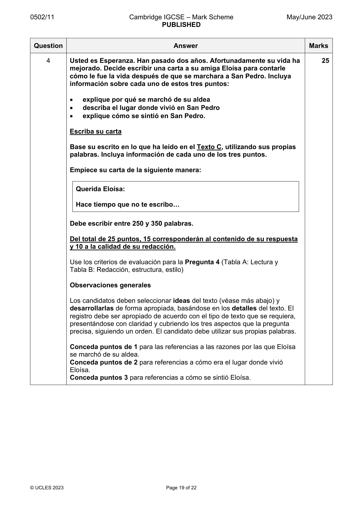Mark scheme, page 19 of 22