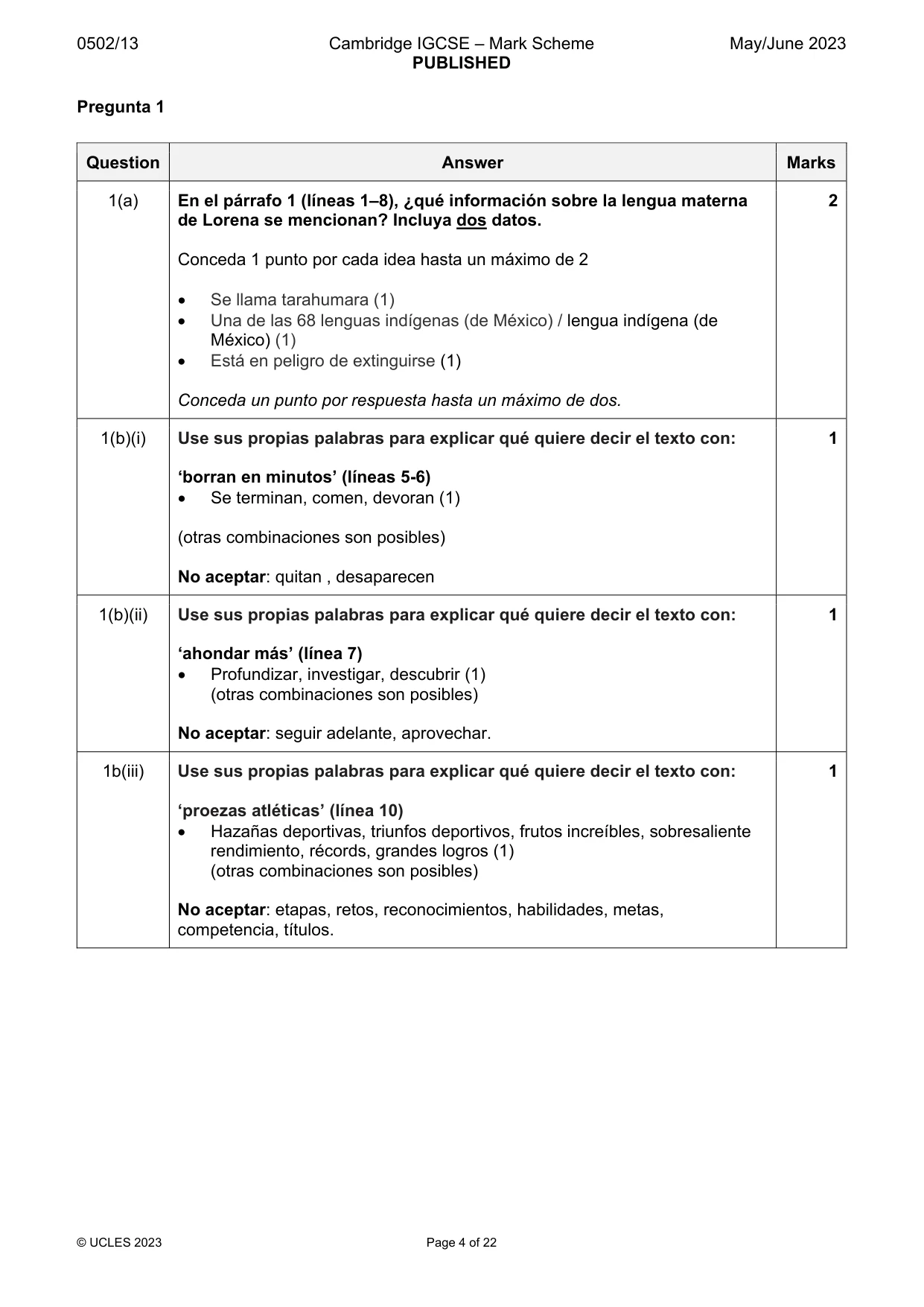 Mark scheme, page 4 of 22