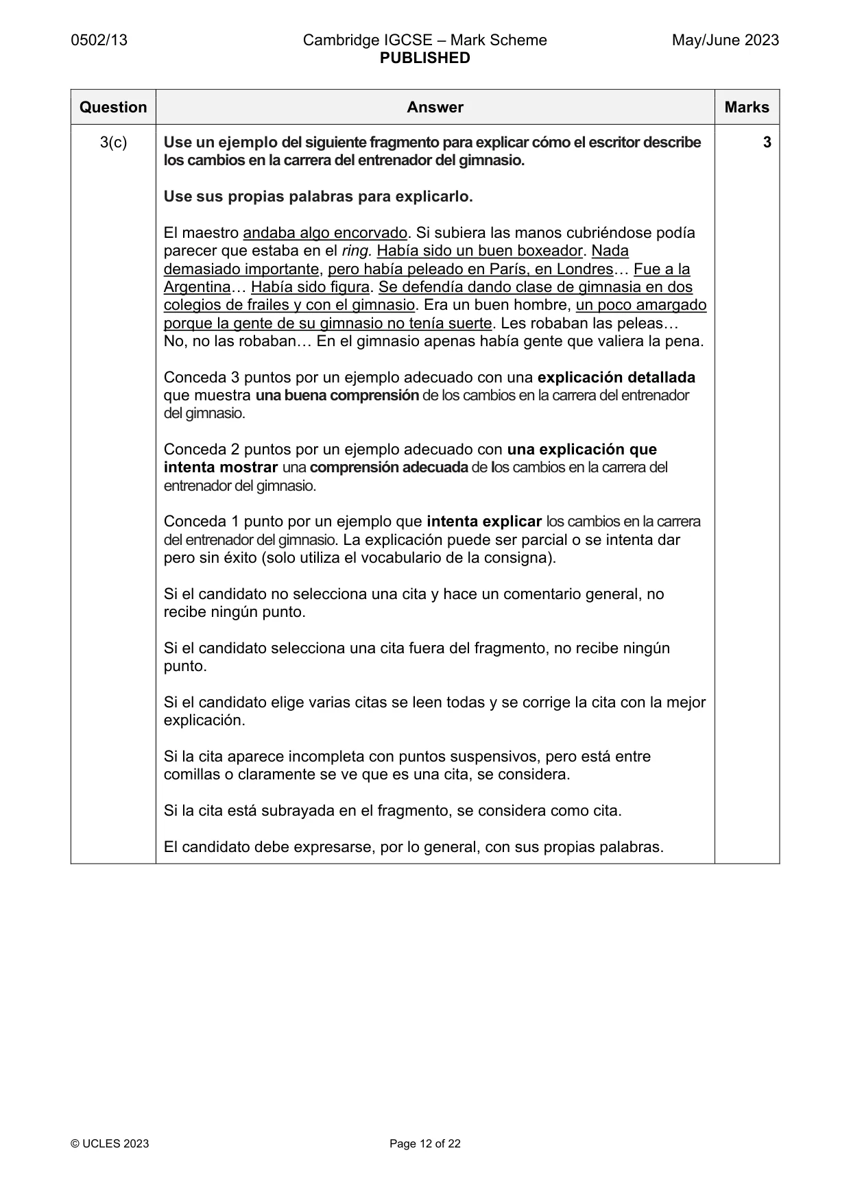 Mark scheme, page 12 of 22