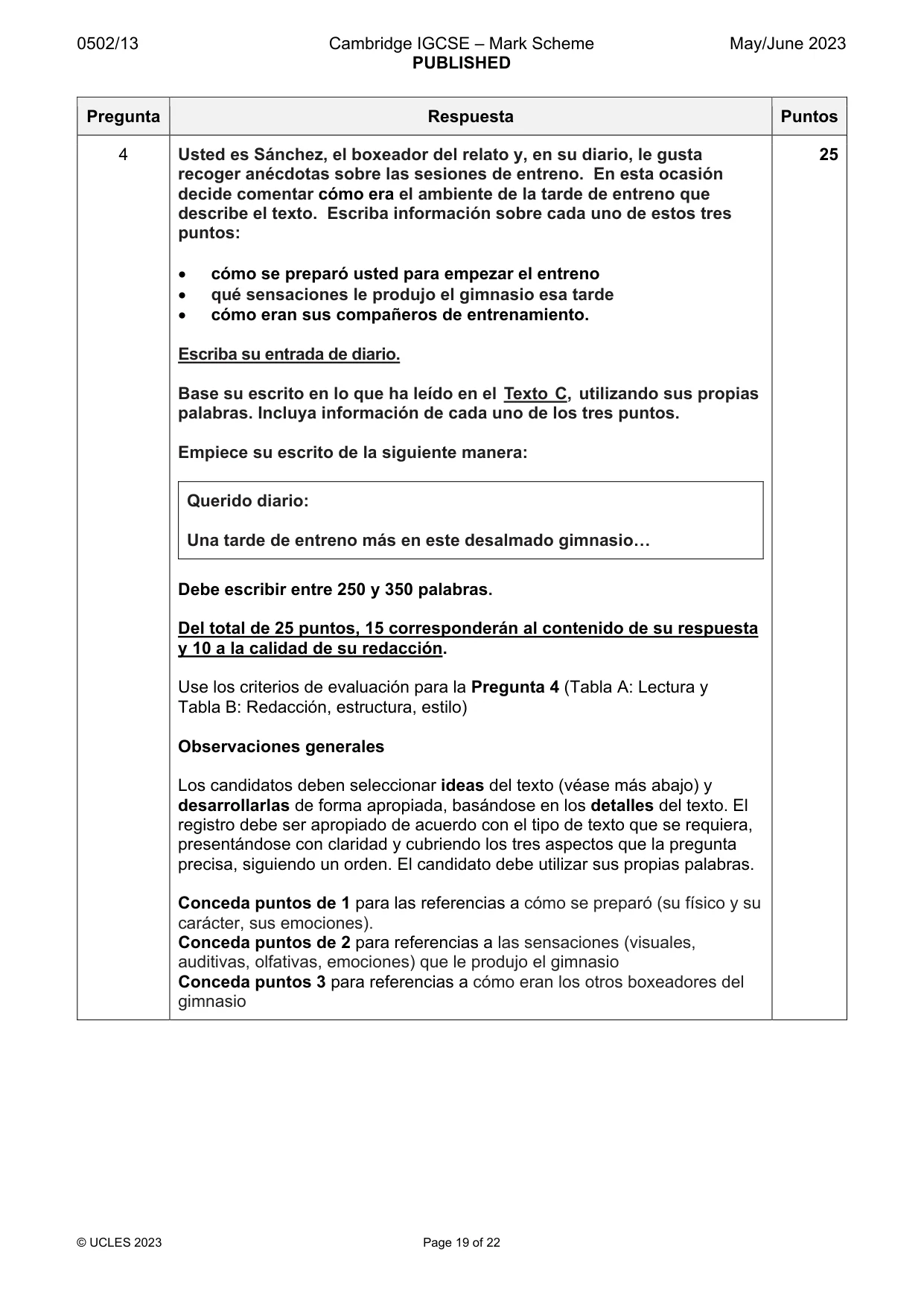 Mark scheme, page 19 of 22