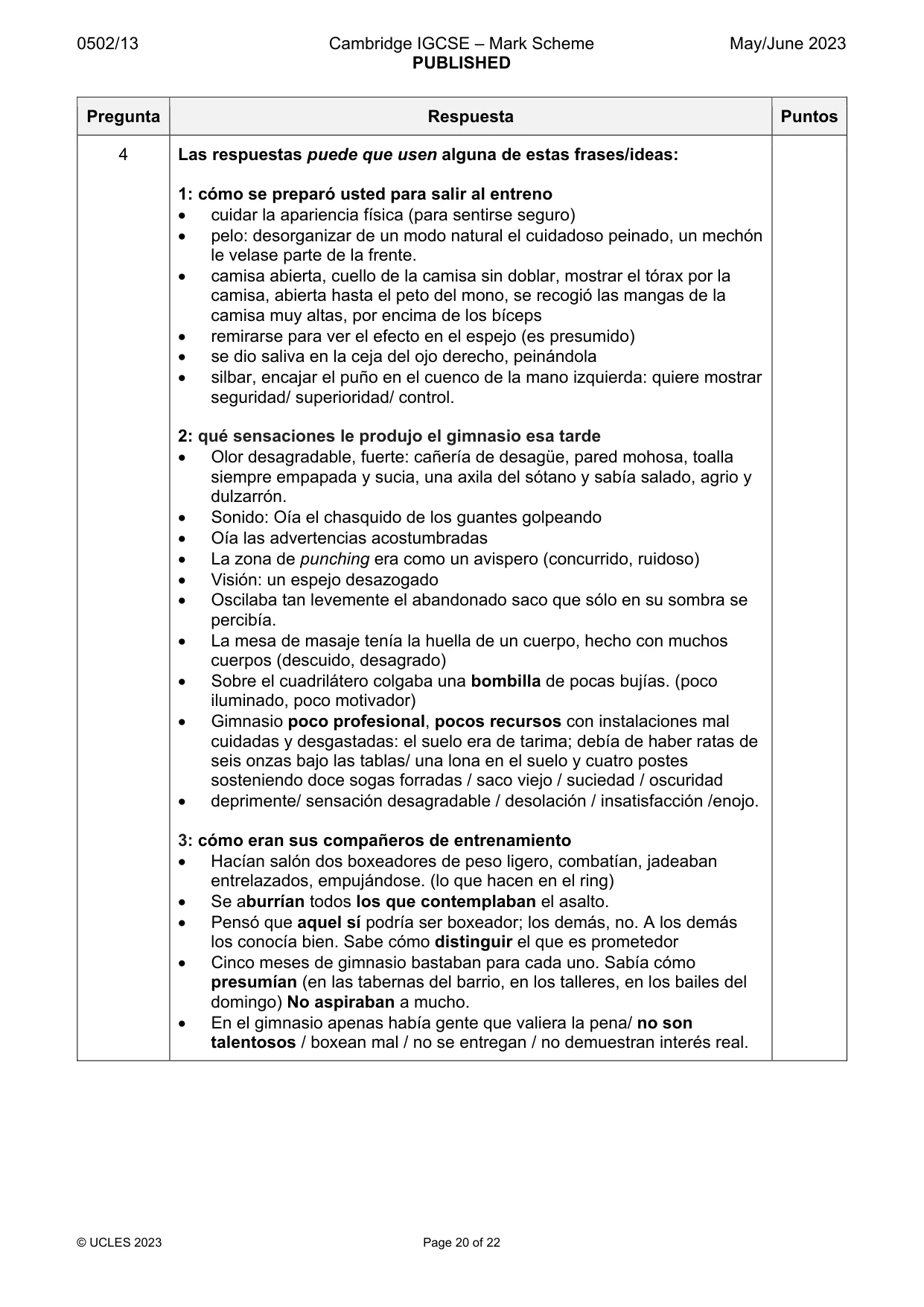 Mark scheme, page 20 of 22