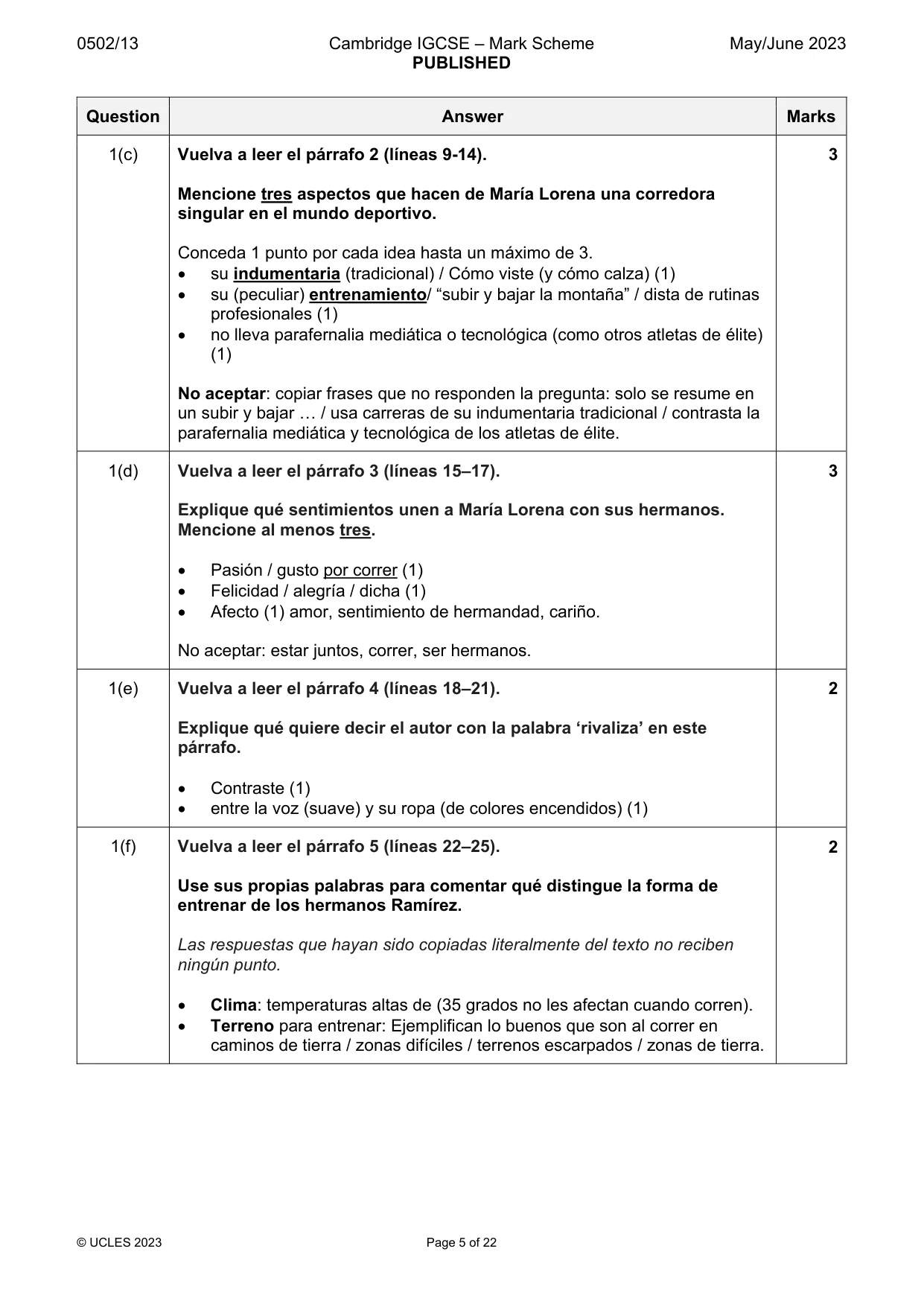 Mark scheme, page 5 of 22