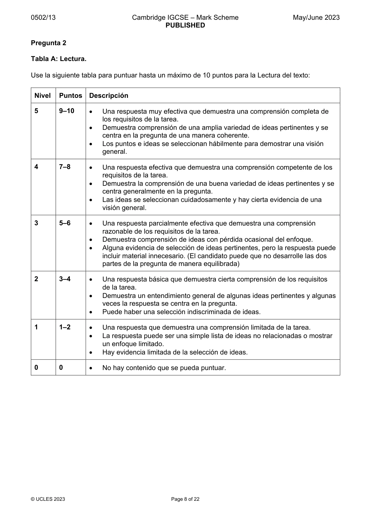 Mark scheme, page 8 of 22