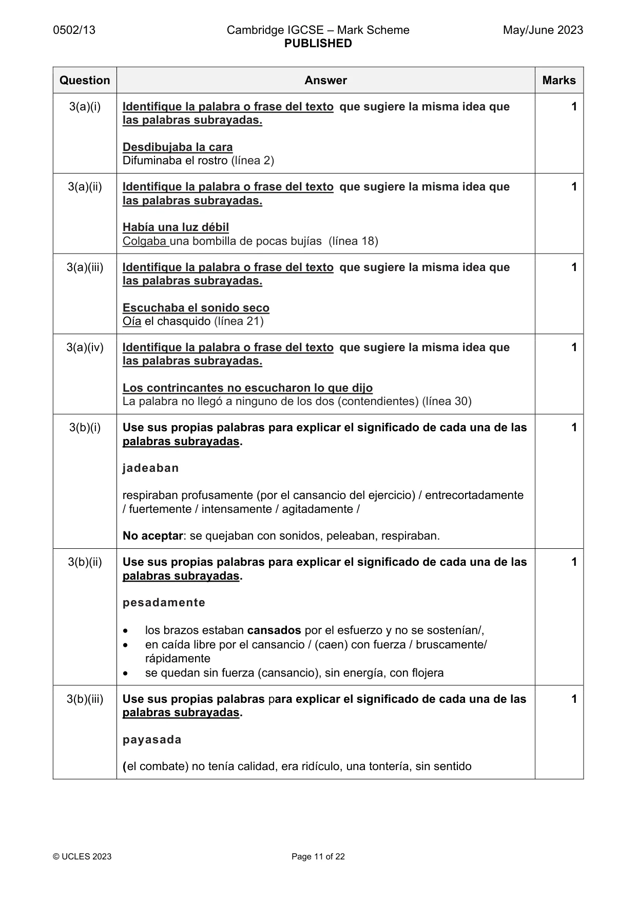 Mark scheme, page 11 of 22
