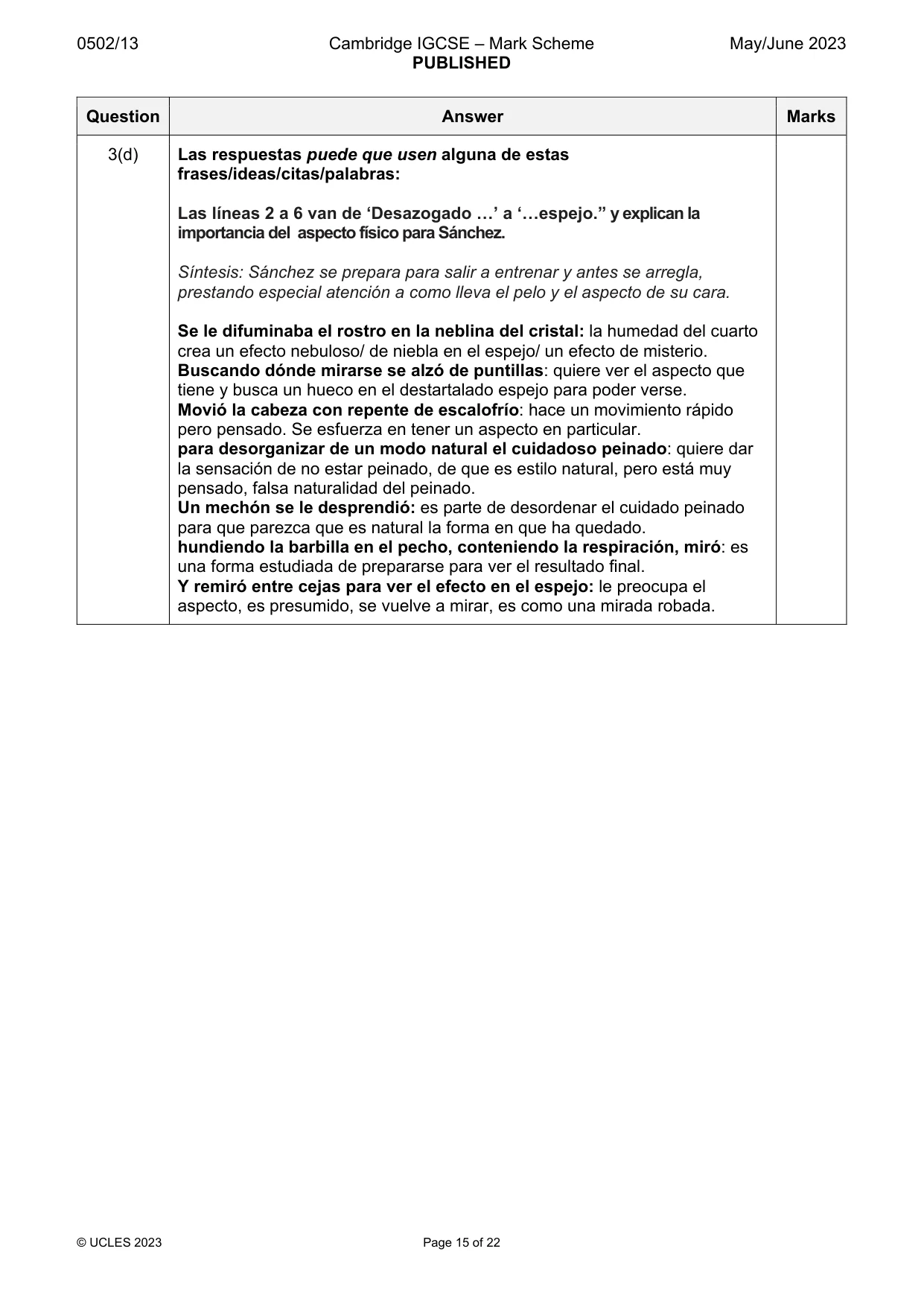 Mark scheme, page 15 of 22