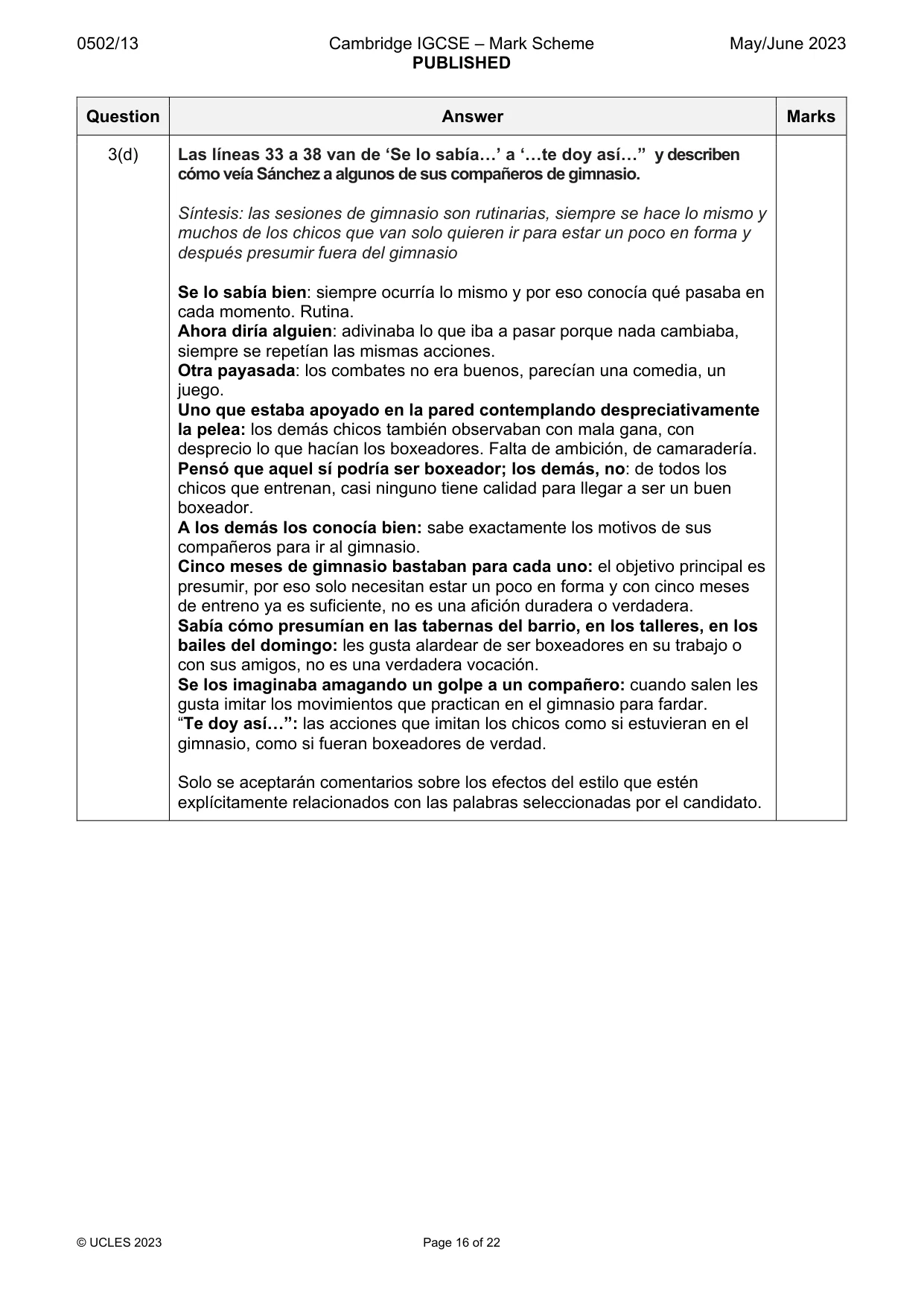 Mark scheme, page 16 of 22