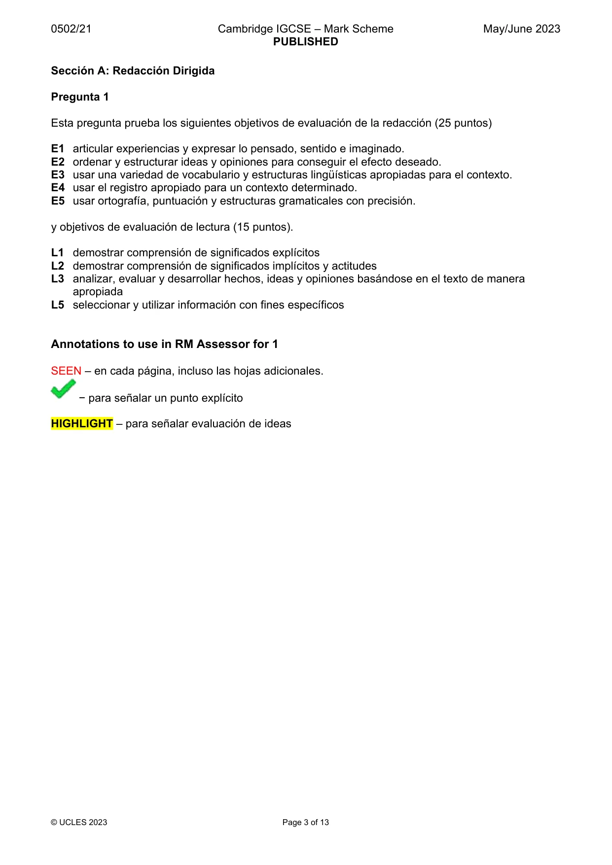 Mark scheme, page 3 of 13