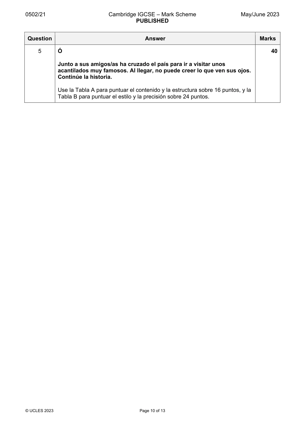 Mark scheme, page 10 of 13